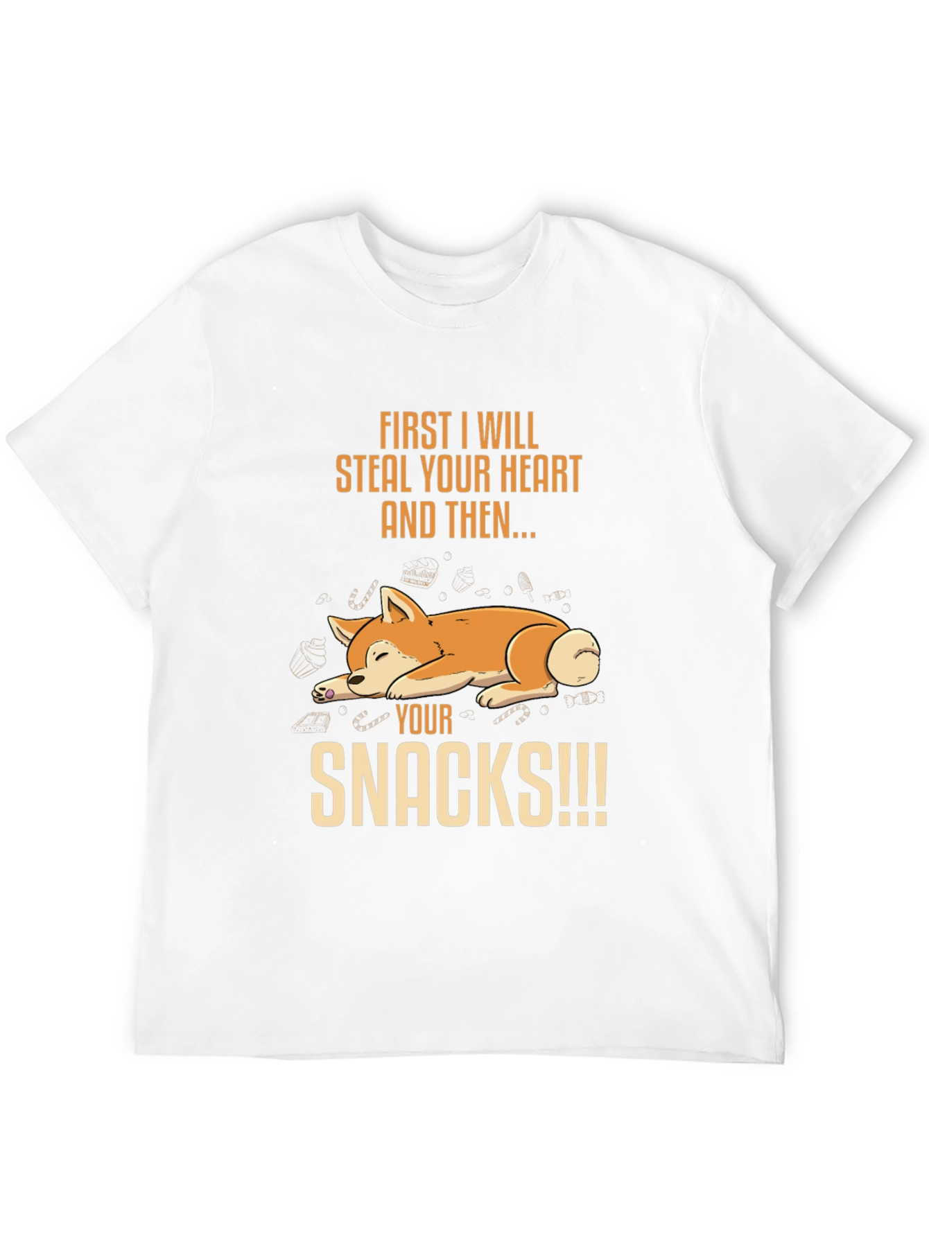 Black Steal Your Heart and Snacks T-Shirt view 12
