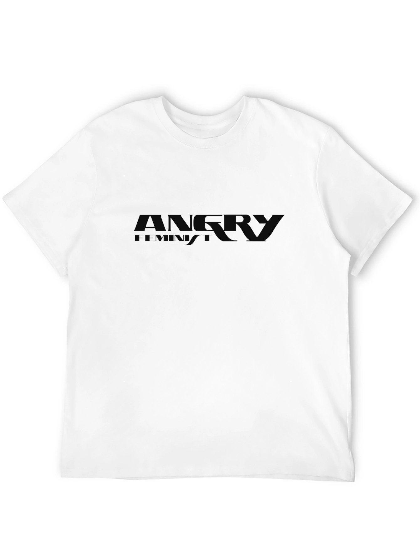 Black Angry Feminist T-Shirt - Black Cotton Blend view 12