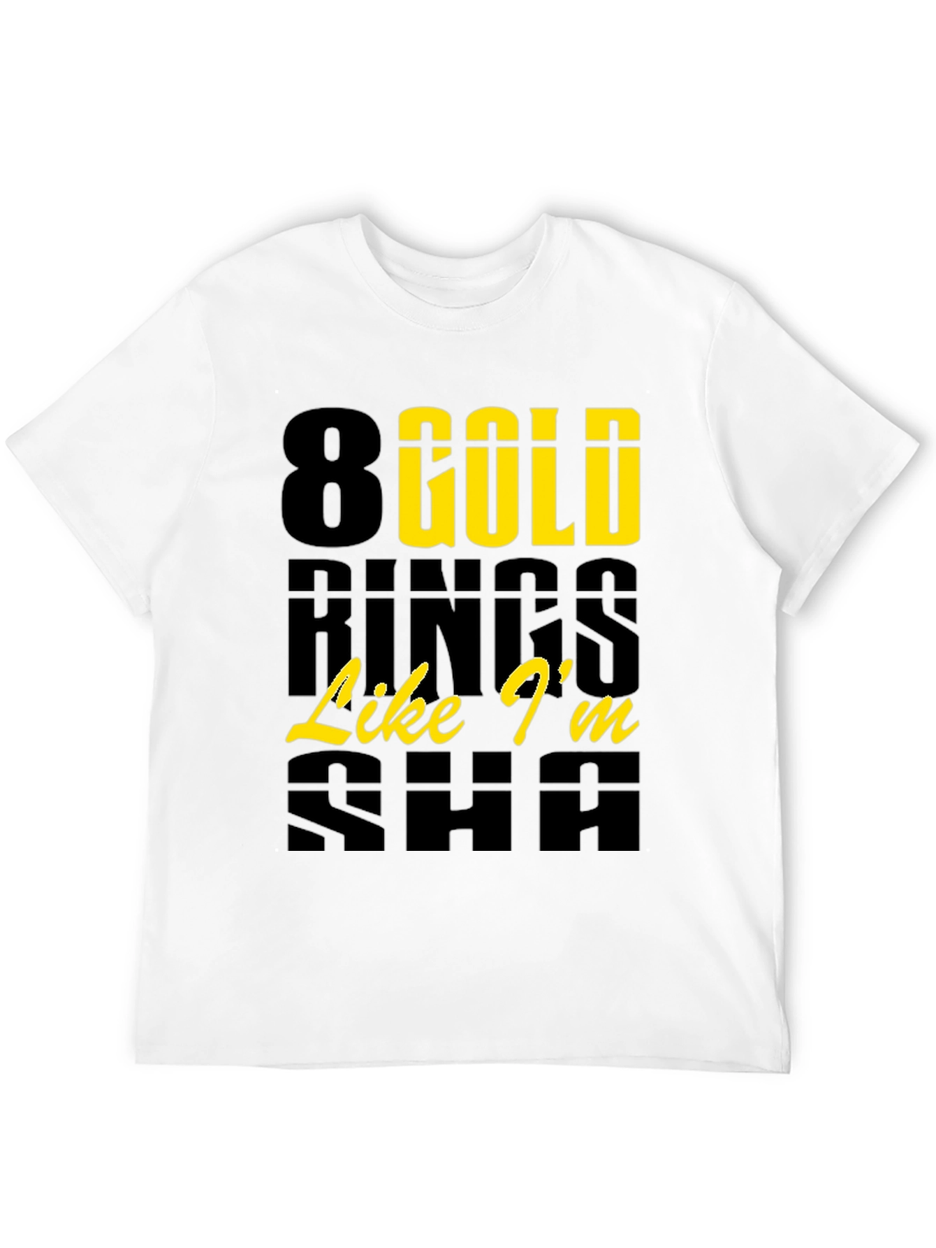 Black 8 Gold Rings Graphic Tee - Trendy & Stylish view 12