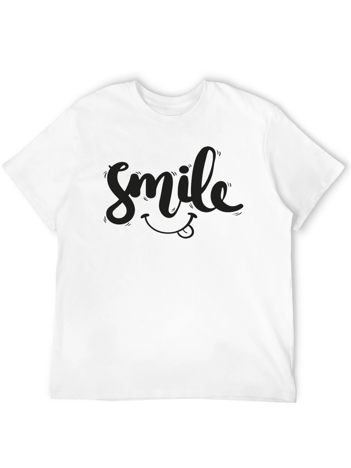 Black Smile Graphic Tee - Mens Crew Neck T-Shirt view 12