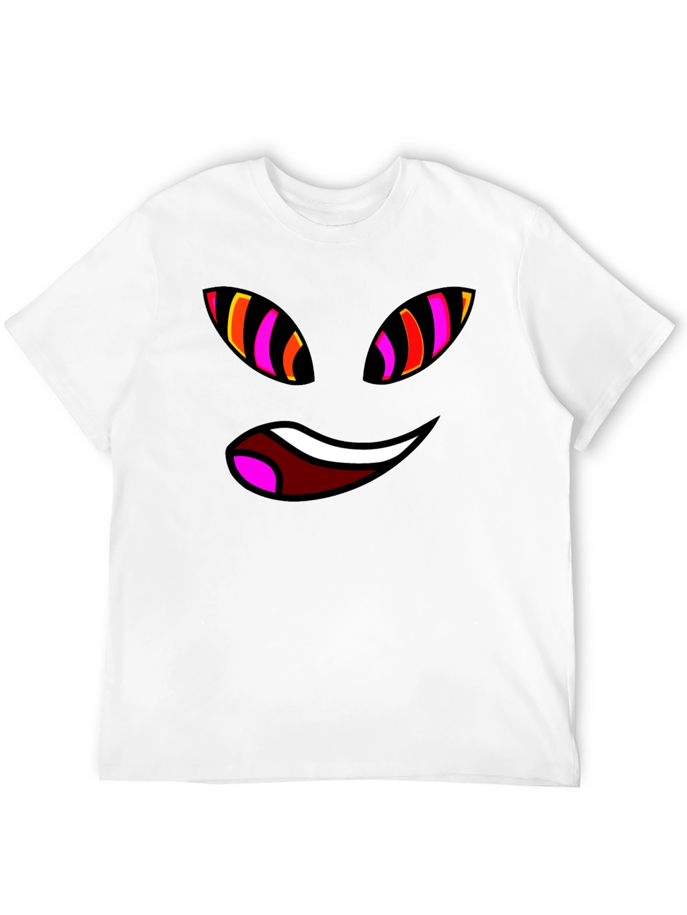 Black Funky Face Graphic Tee - Black Cotton Blend T-Shirt view 12