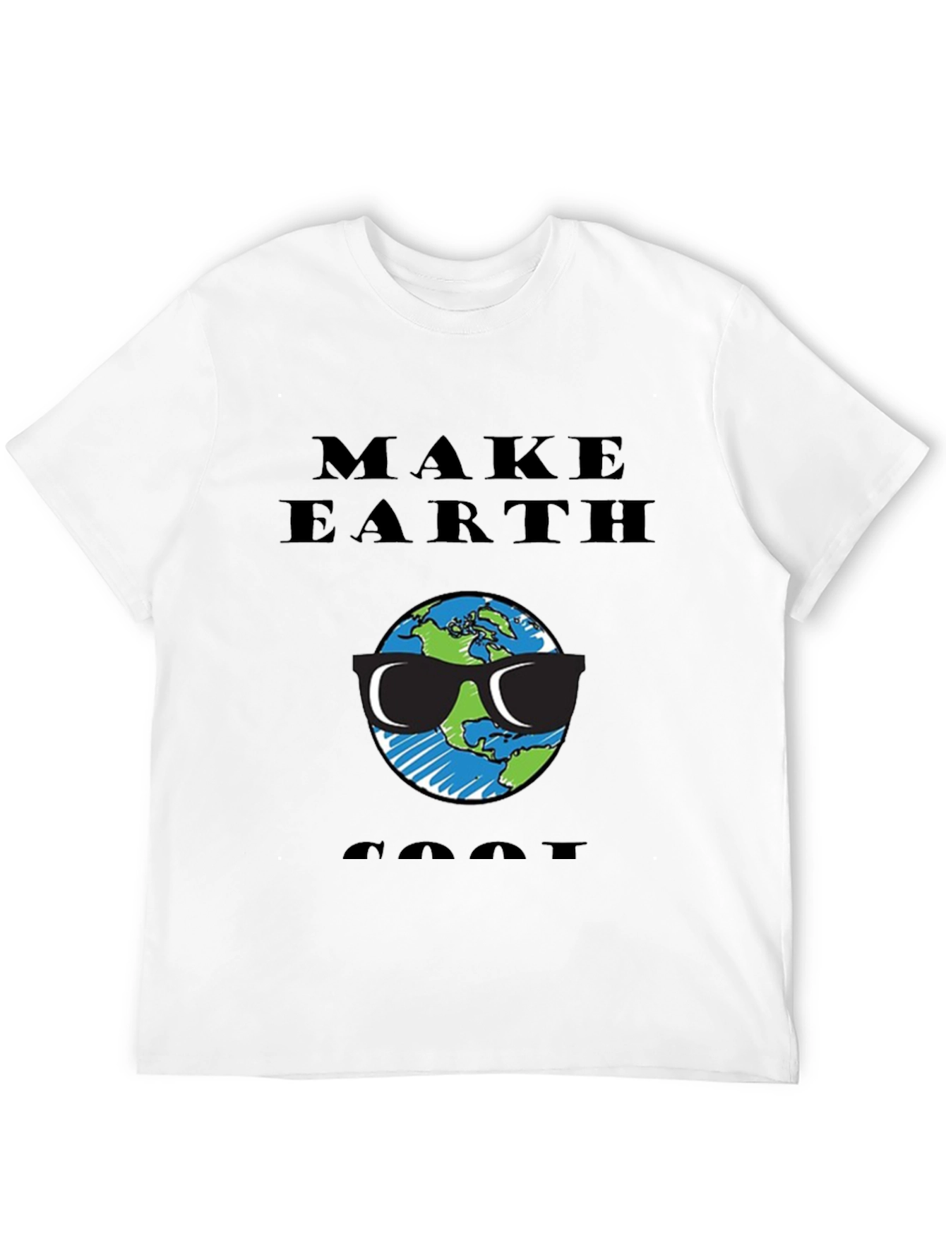 Black Make Earth Cool T-Shirt - Earth with Sunglasses Graphic Tee view 12