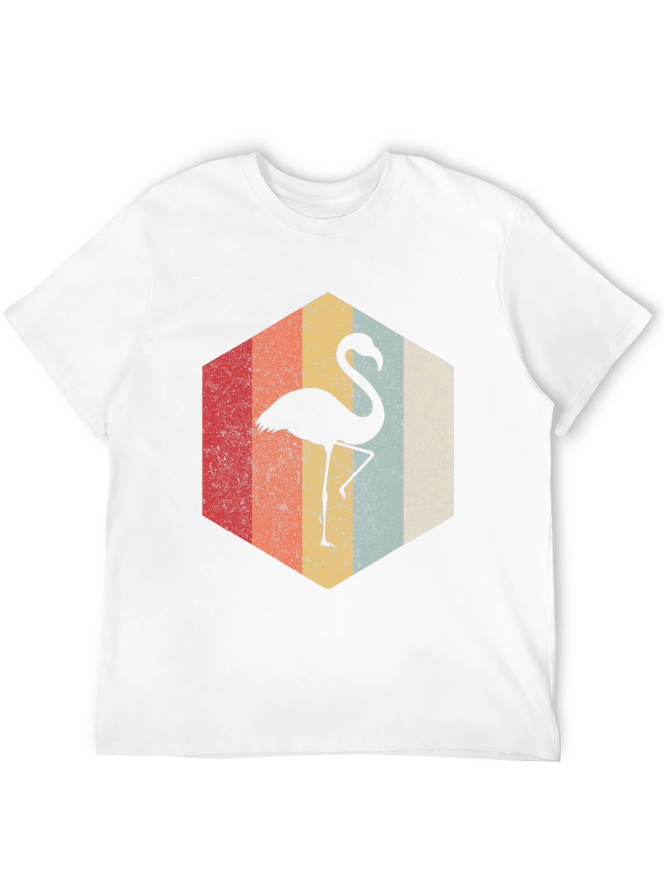 Black Retro Flamingo Hexagon Graphic Tee view 12