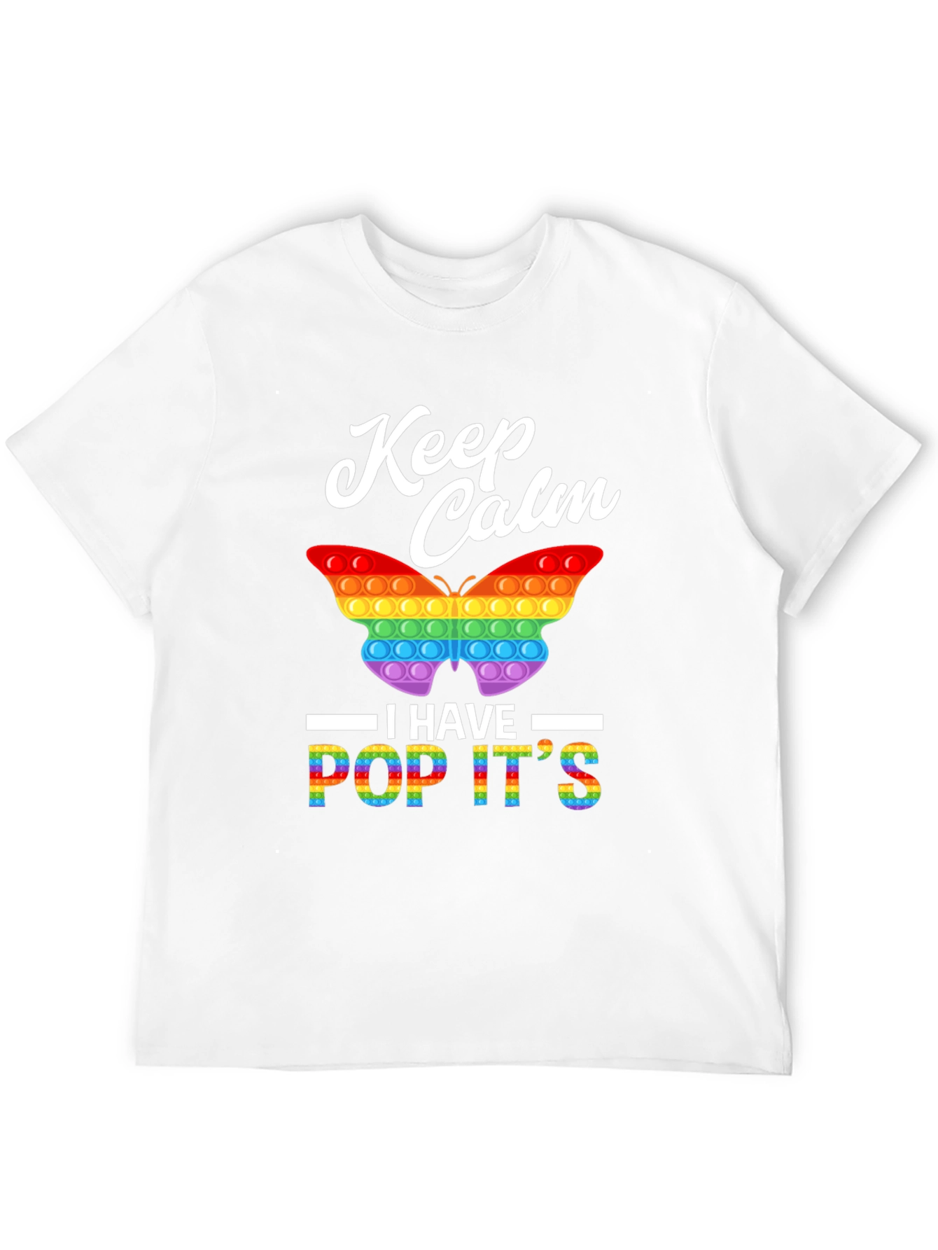 Black Keep Calm Pop It T-Shirt - Fun & Colorful! view 12