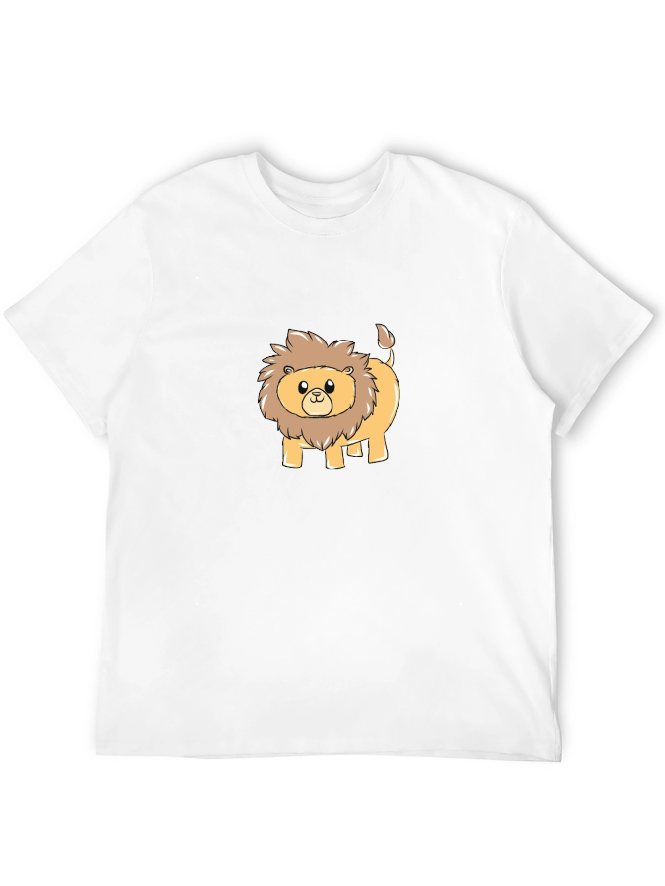 Black Cute Cartoon Lion Black T-Shirt view 12