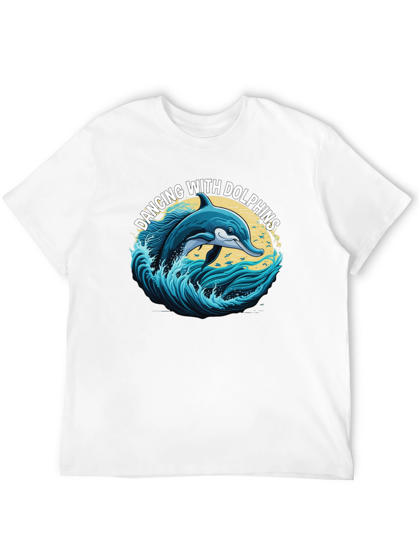 Black Dancing with Dolphins Graphic T-Shirt view 12