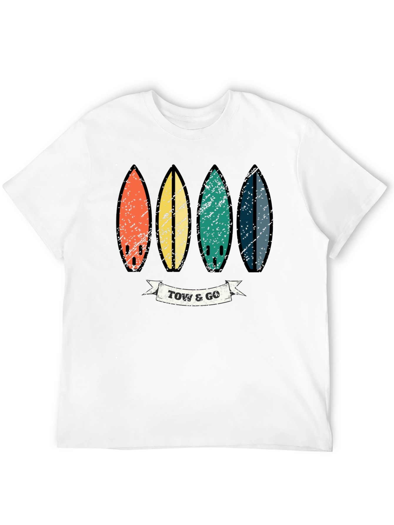 Black Retro Surfboard T-Shirt view 12