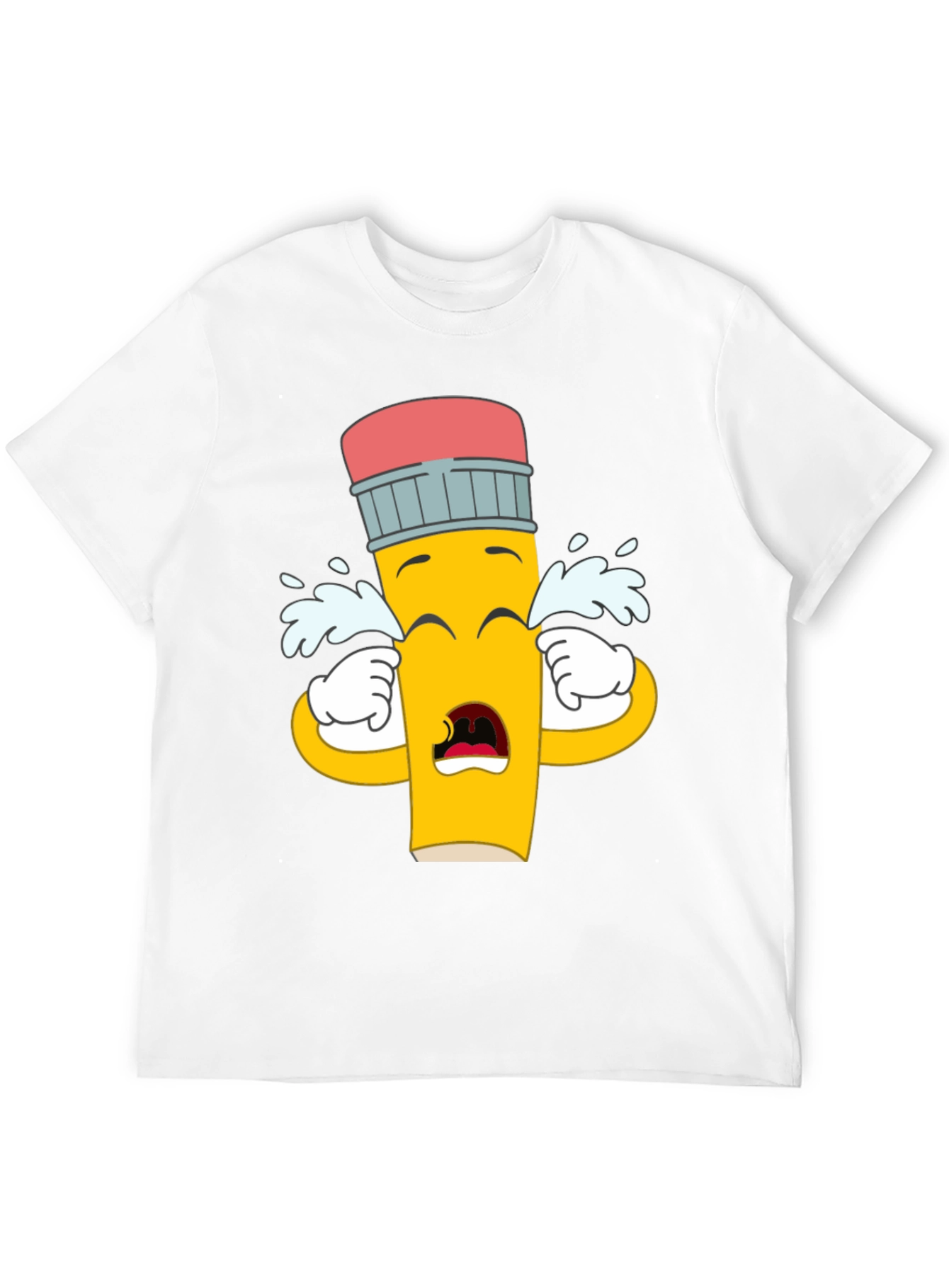 Black Crying Pencil Graphic Tee - Black Cotton Blend view 12