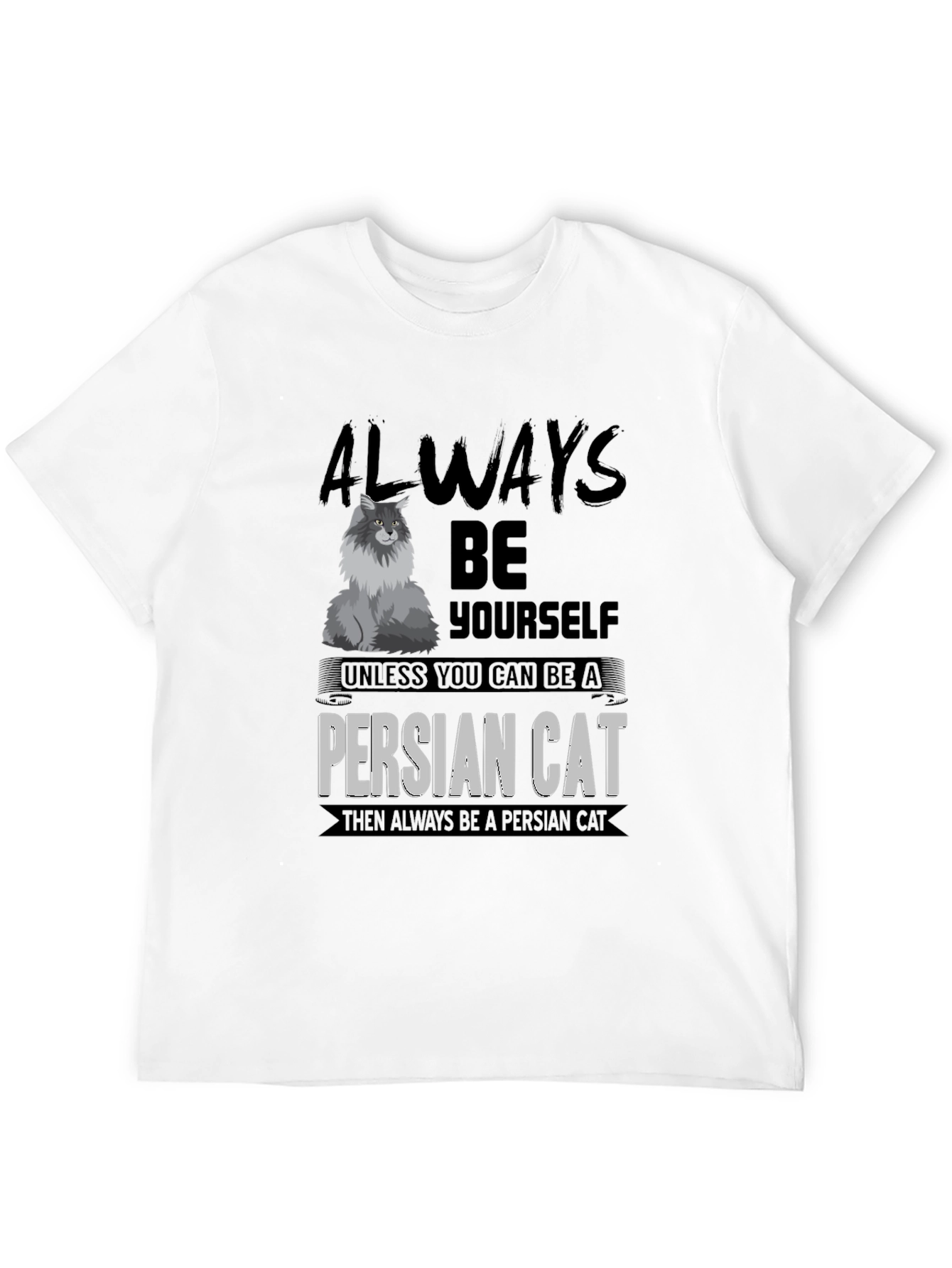 Black Funny Persian Cat T-Shirt view 12