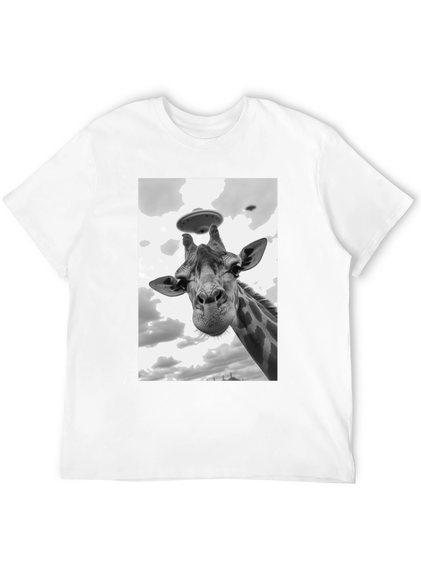 Black Giraffe Abduction T-Shirt: Quirky UFO Tee view 12