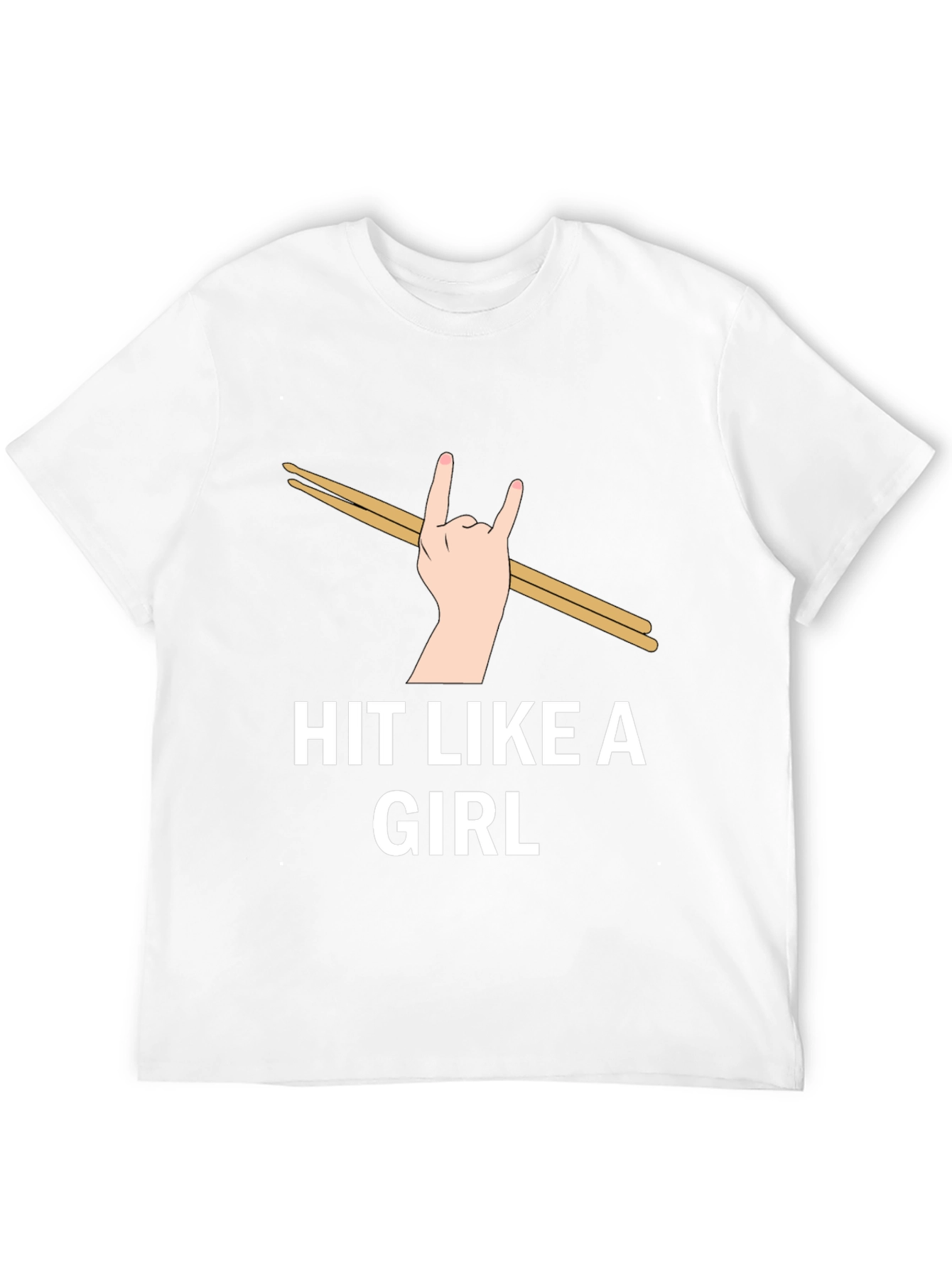 Black Hit Like a Girl Drummer T-Shirt - Music Lover Tee view 12
