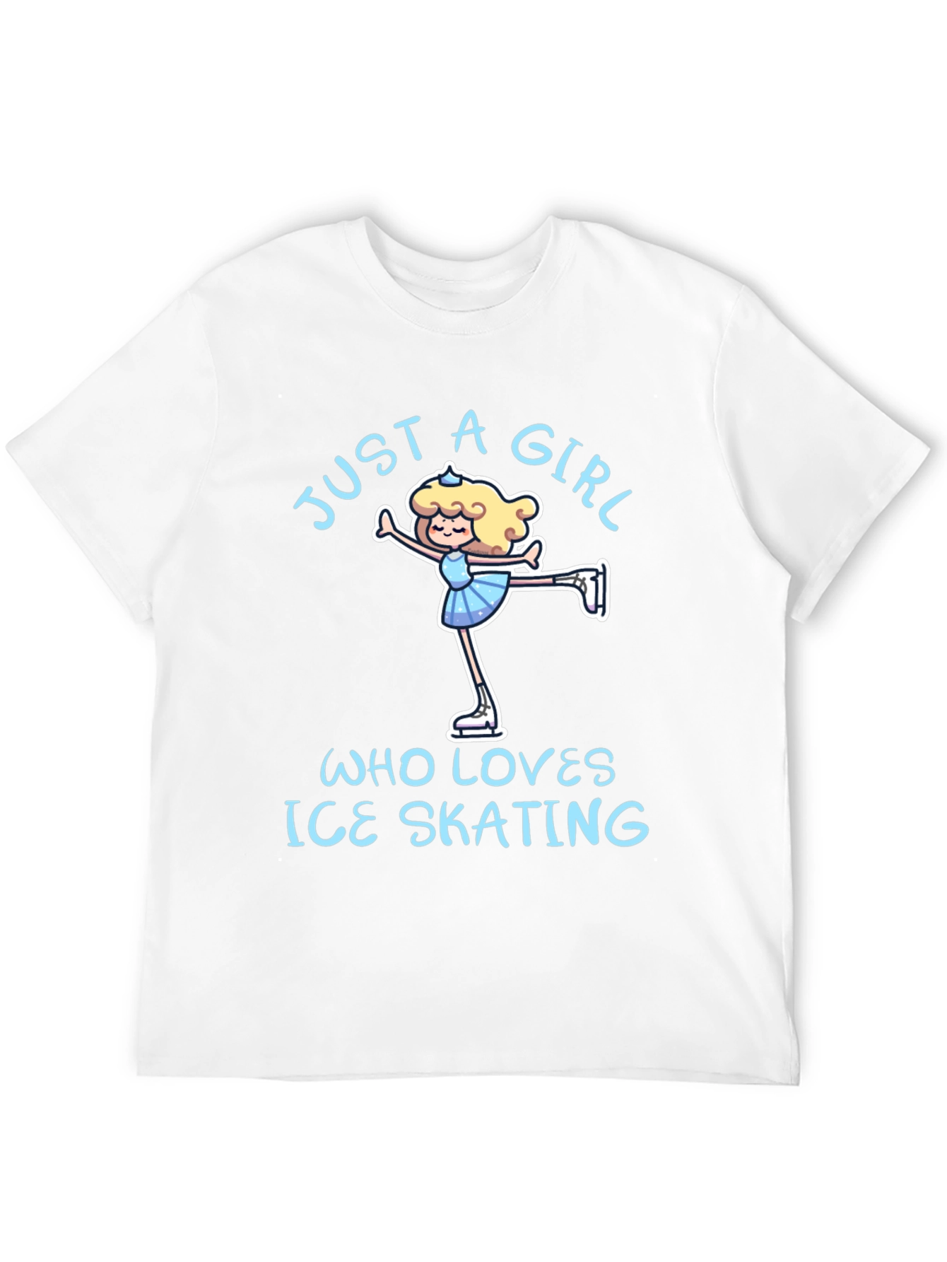Black Just a Girl Who Loves Ice Skating T-Shirt view 12