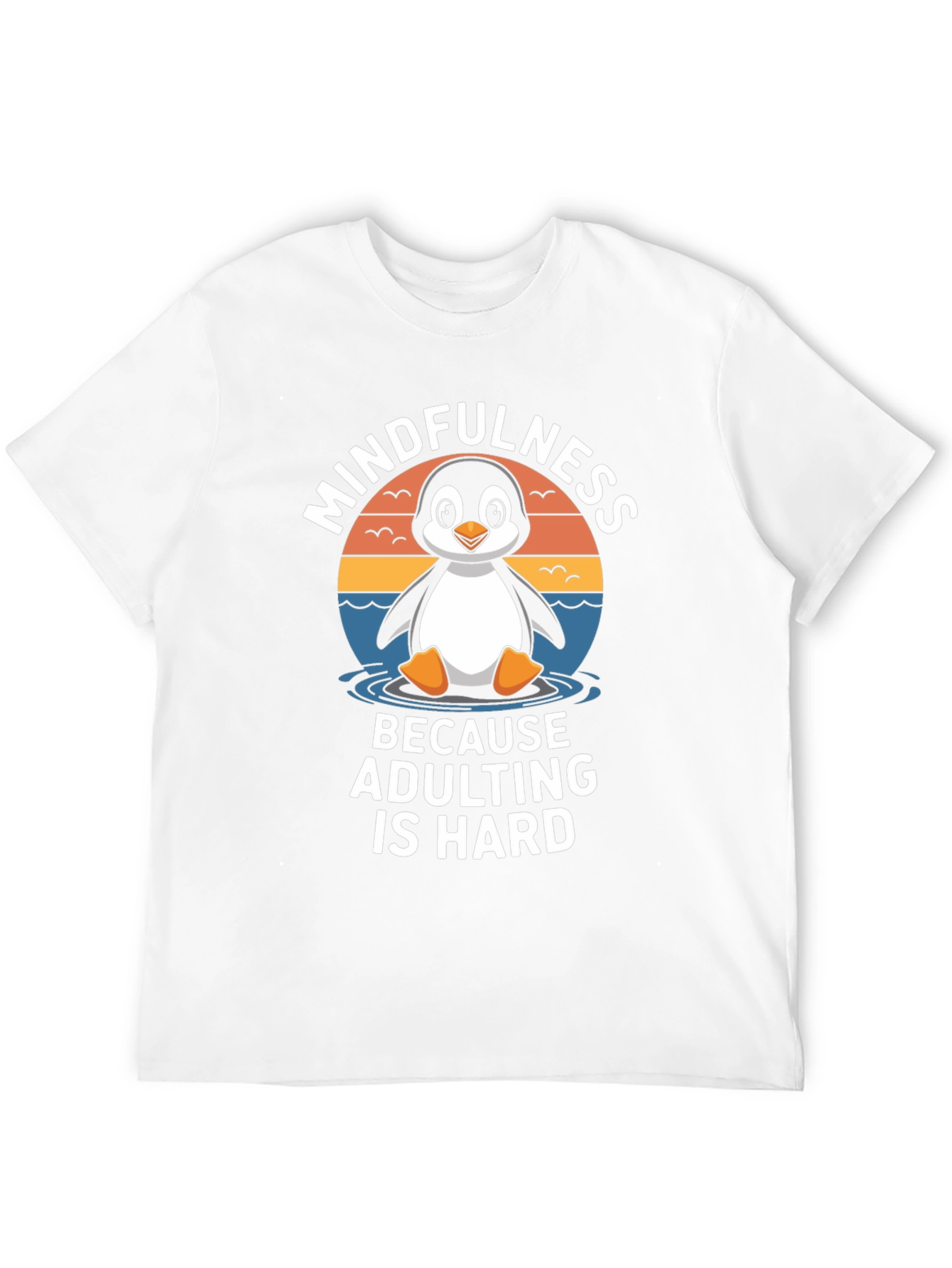 Black Mindfulness Penguin T-Shirt: Adulting is Hard Tee view 12
