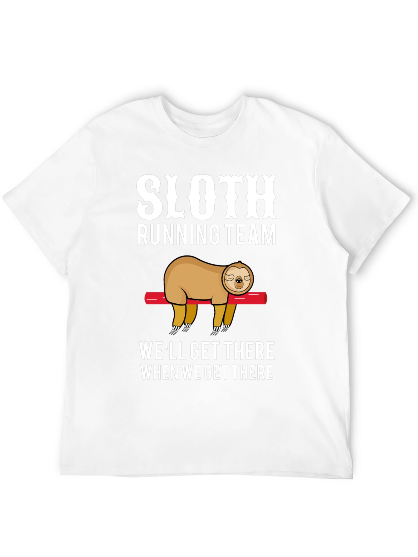 Black Sloth Running Team T-Shirt - Funny Lazy Design view 12