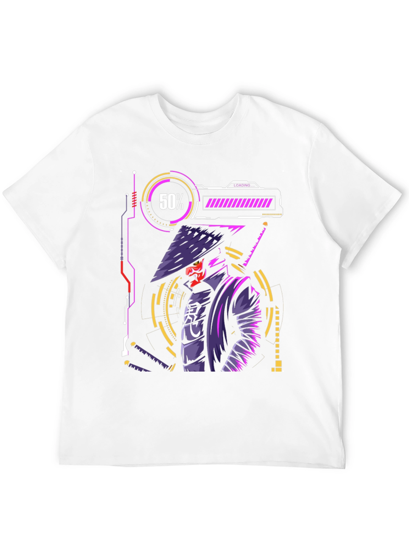 Black Cyberpunk Samurai T-Shirt - Futuristic Warrior Design view 12