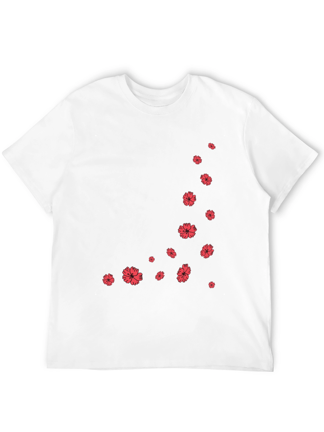 Black Floral Graphic Tee - Black Cotton Blend view 12