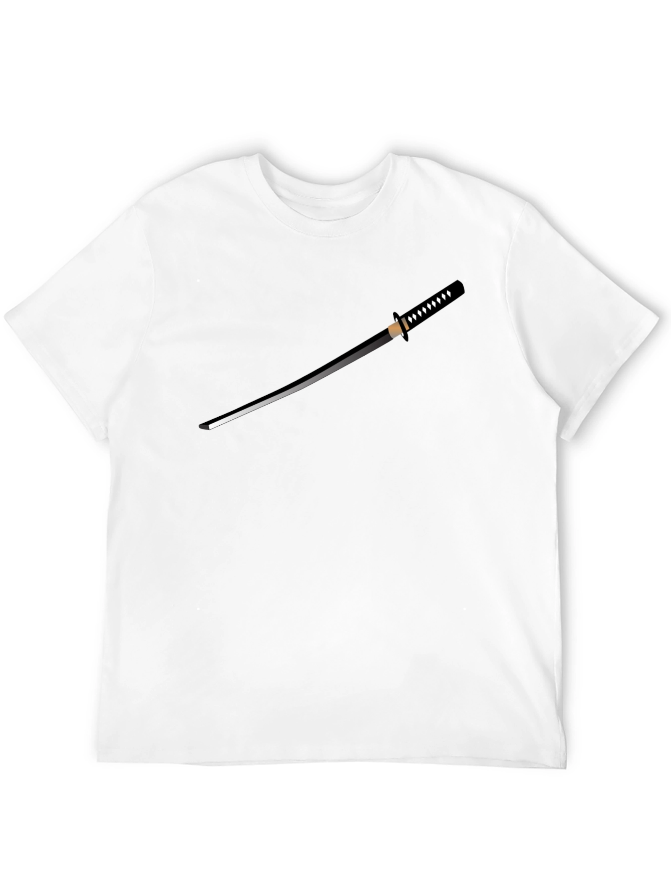 Black Katana Graphic T-Shirt - Black Crew Neck Tee view 12