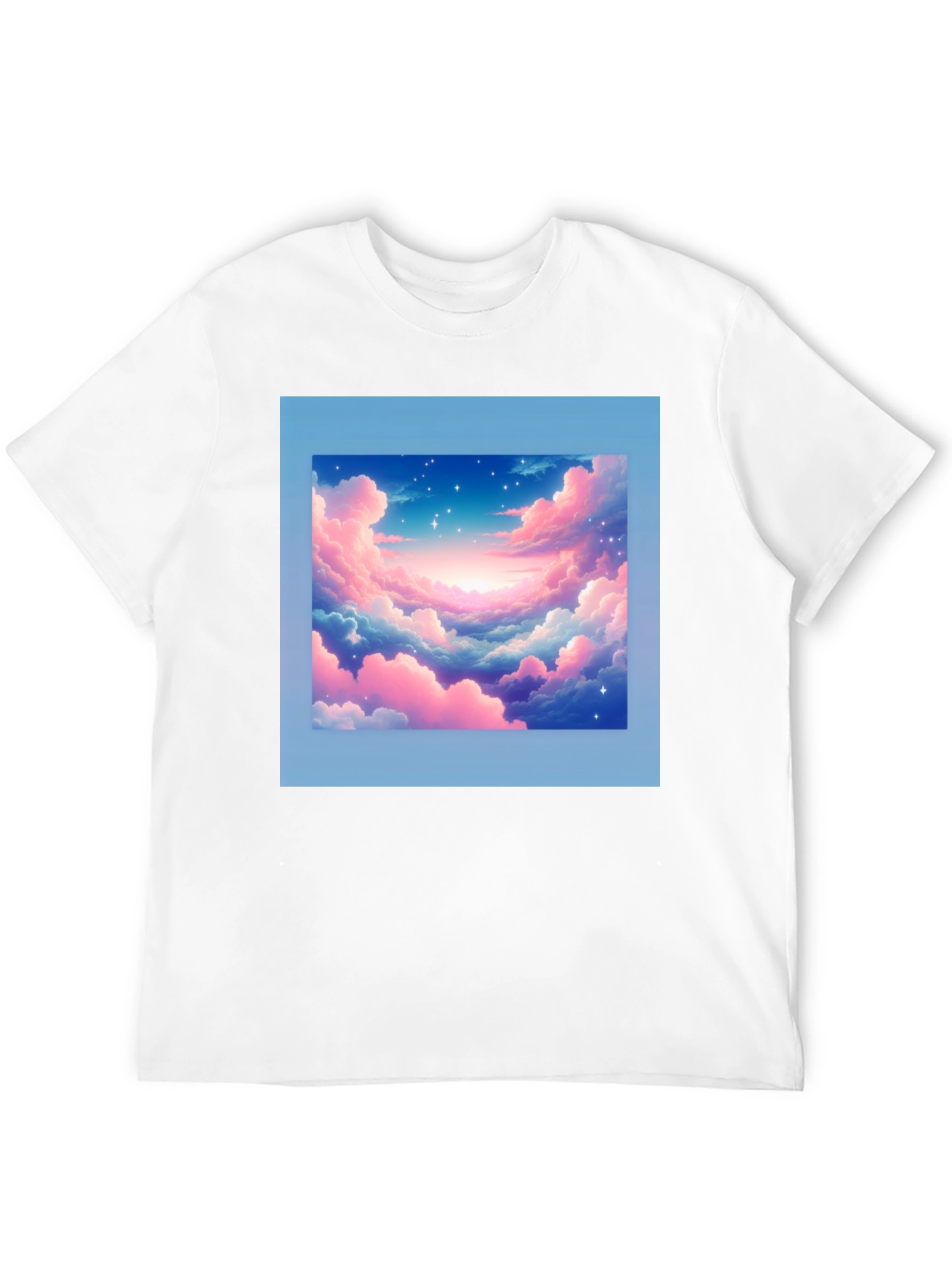 Black Dreamy Clouds Graphic Tee - Soft Black Cotton T-Shirt view 12