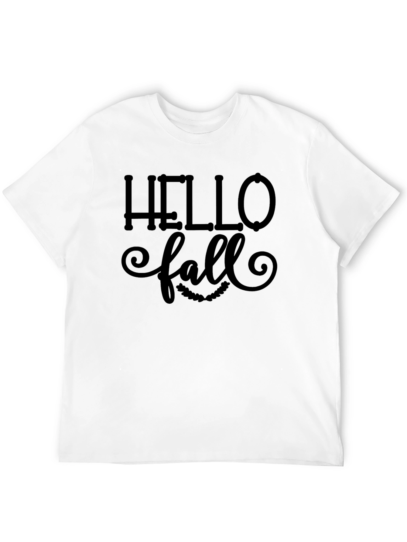 Black Hello Fall Graphic Tee - Unisex Black T-Shirt view 12