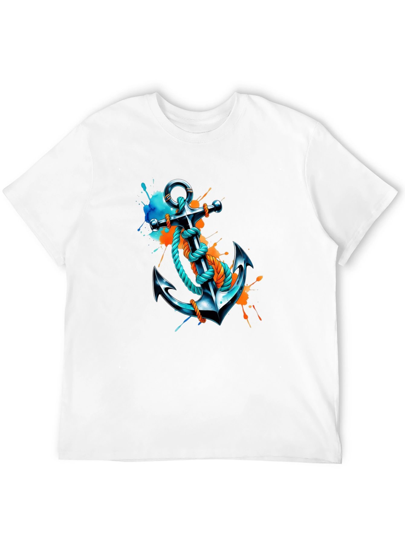 Black Anchor Graphic T-Shirt - Artistic Nautical Tee view 12