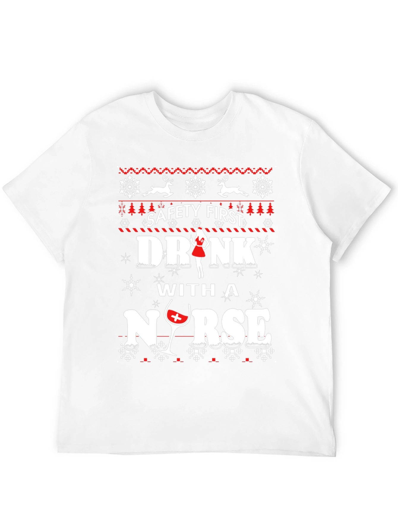 Black Safety First Drink with a Nurse T-Shirt view 12