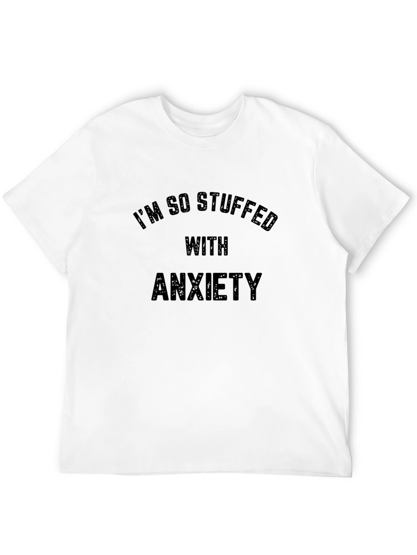 Black Anxiety Stuffed Men's Black T-Shirt view 12