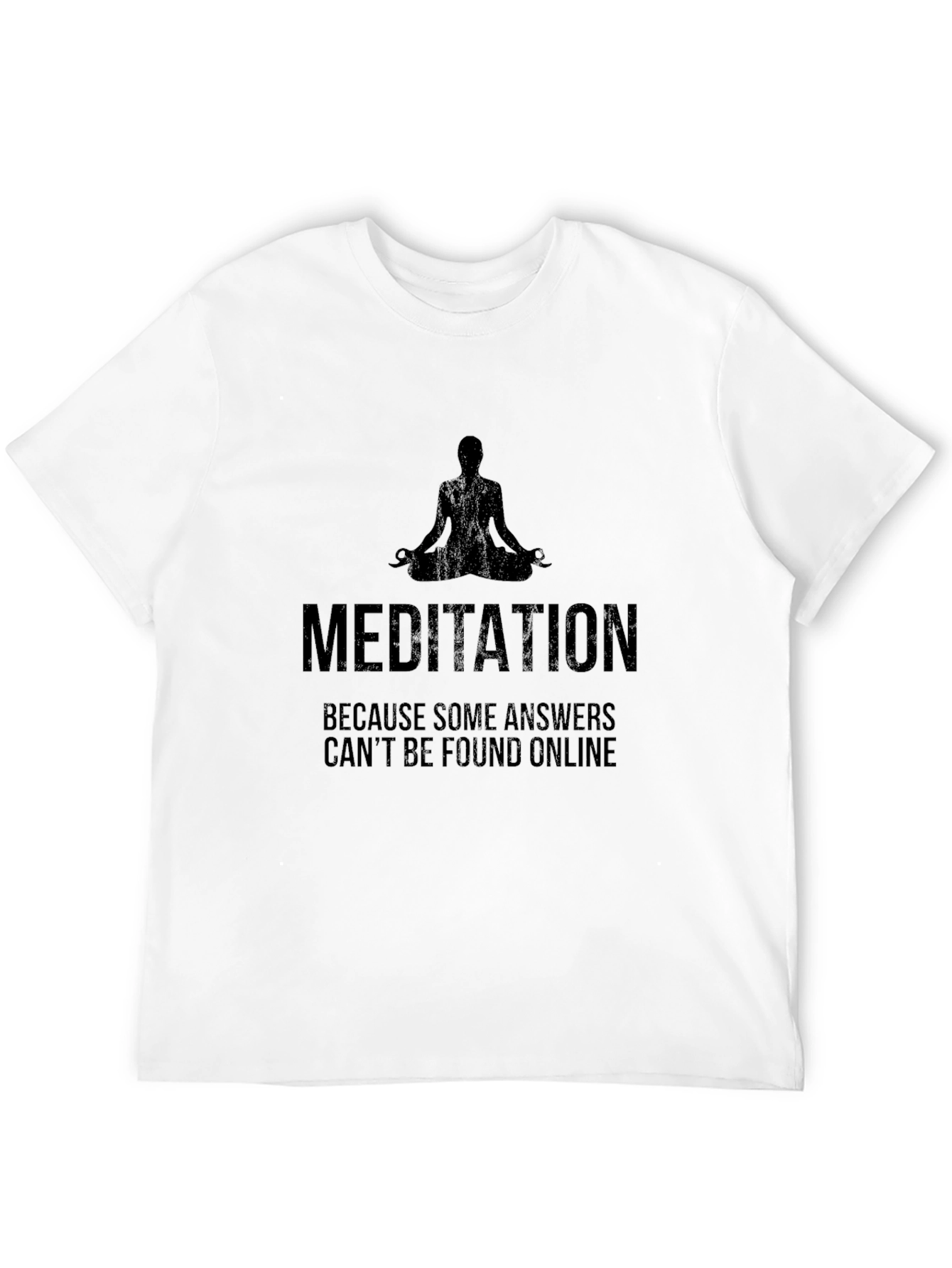 Black Meditation T-Shirt - Answers Not Found Online view 12
