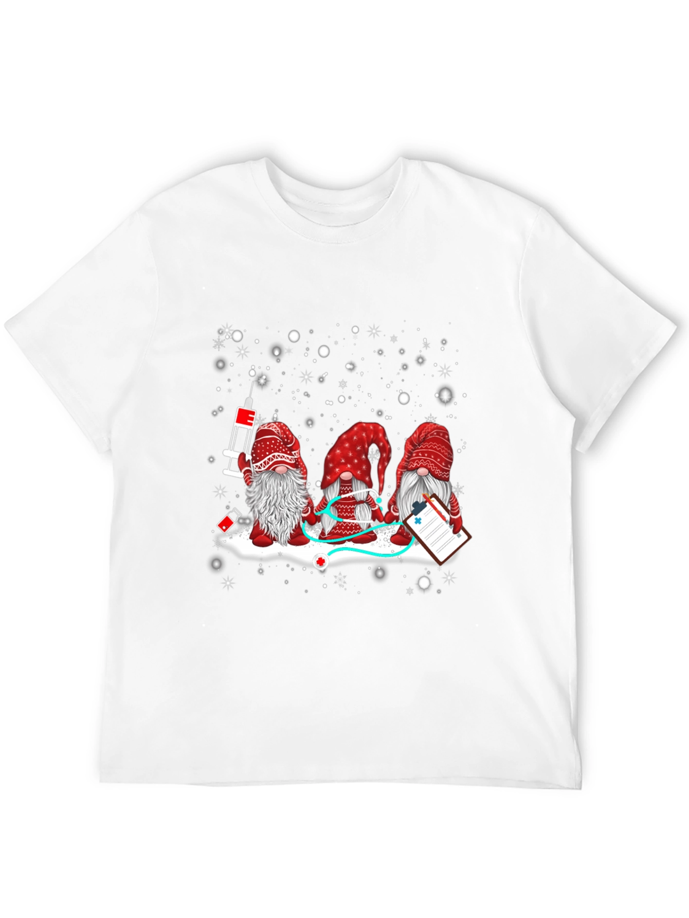 Black Nurse Gnomes T-Shirt - Holiday Medical Tee view 12