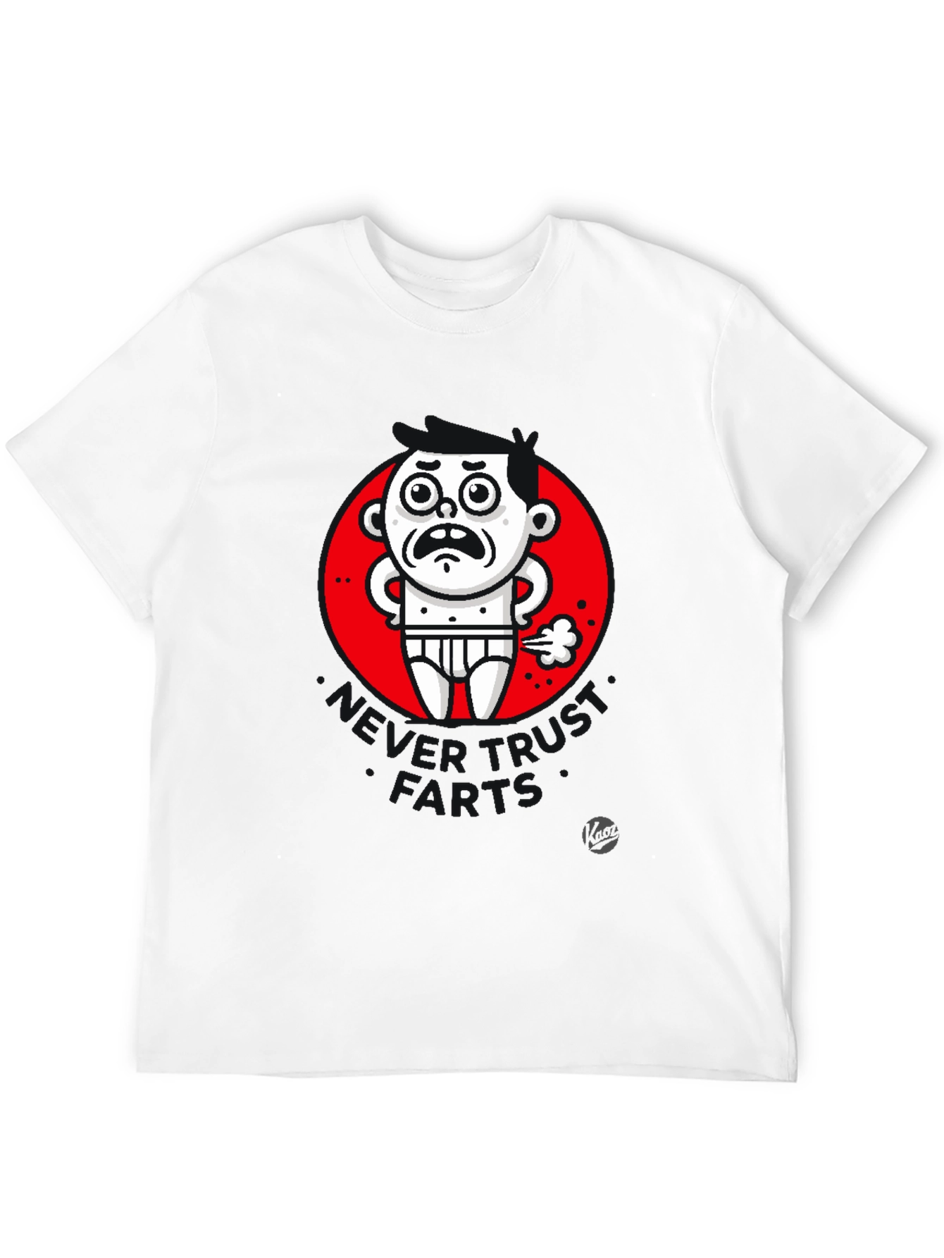 Black Funny Farting Man Graphic T-Shirt - Black view 12