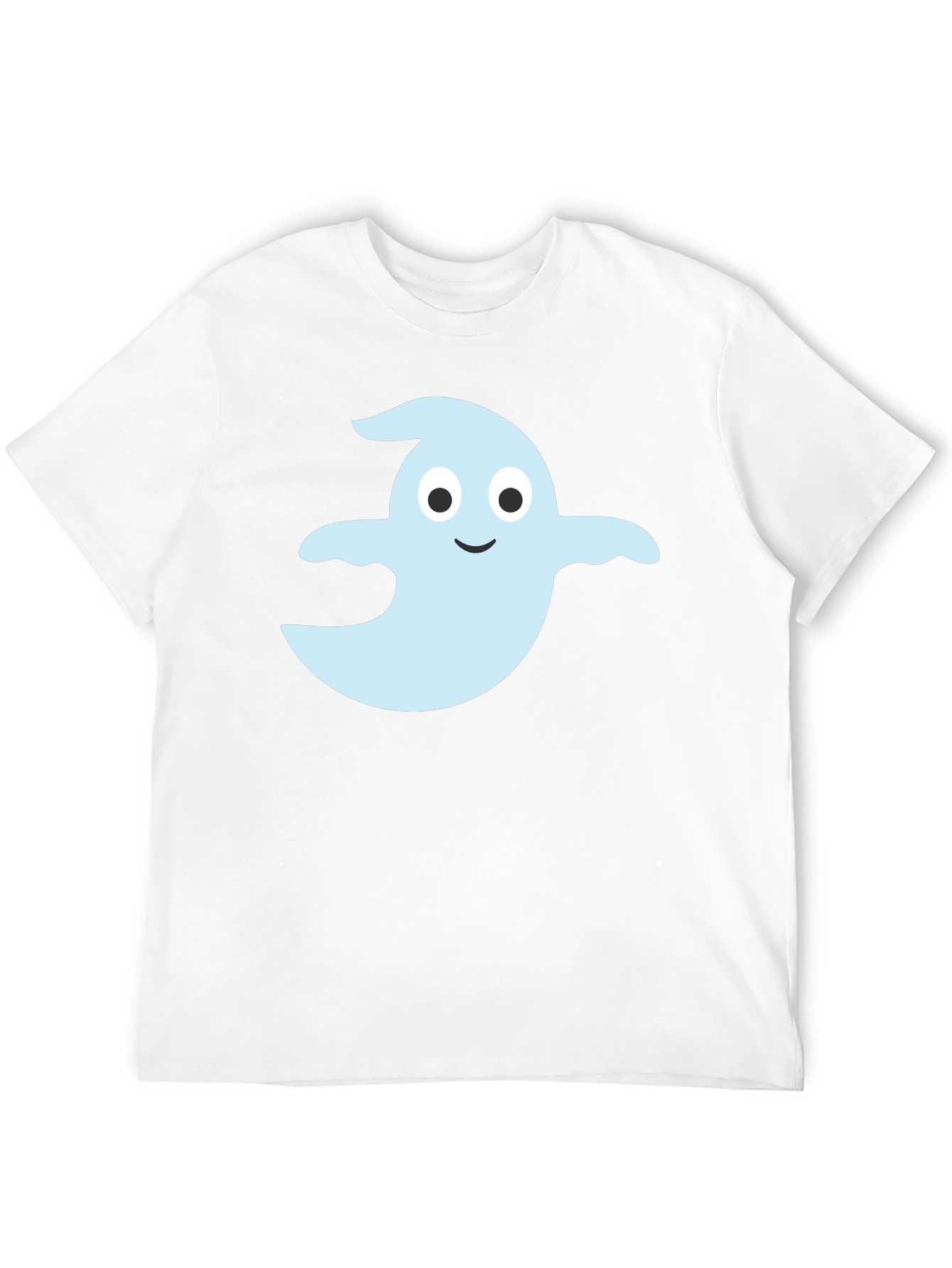 Black Cute Ghost Graphic Tee - Black Cotton Blend view 12