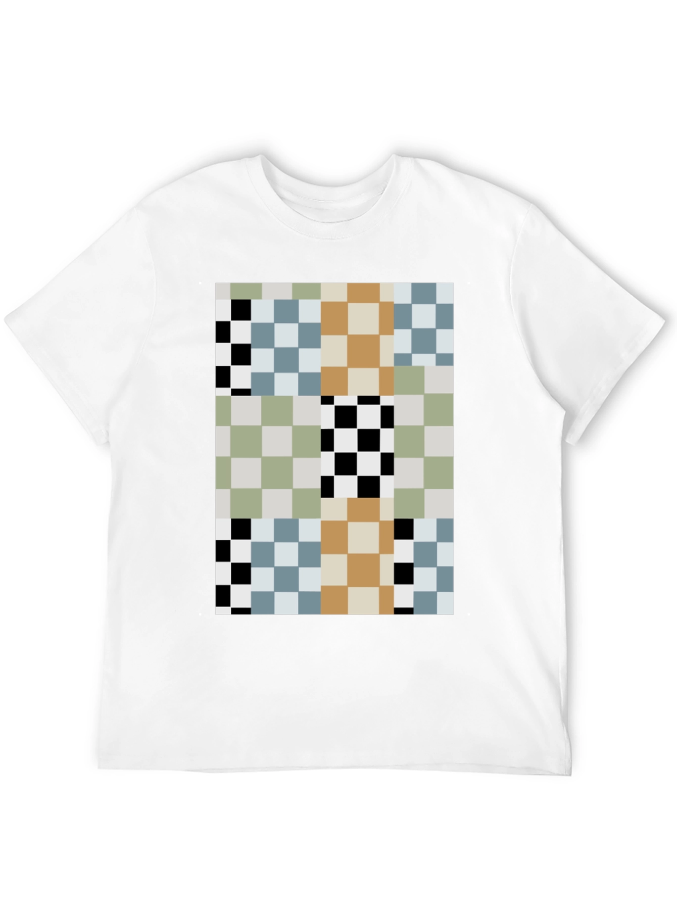 Black Pixelated Pattern T-Shirt - Modern Abstract Style view 12
