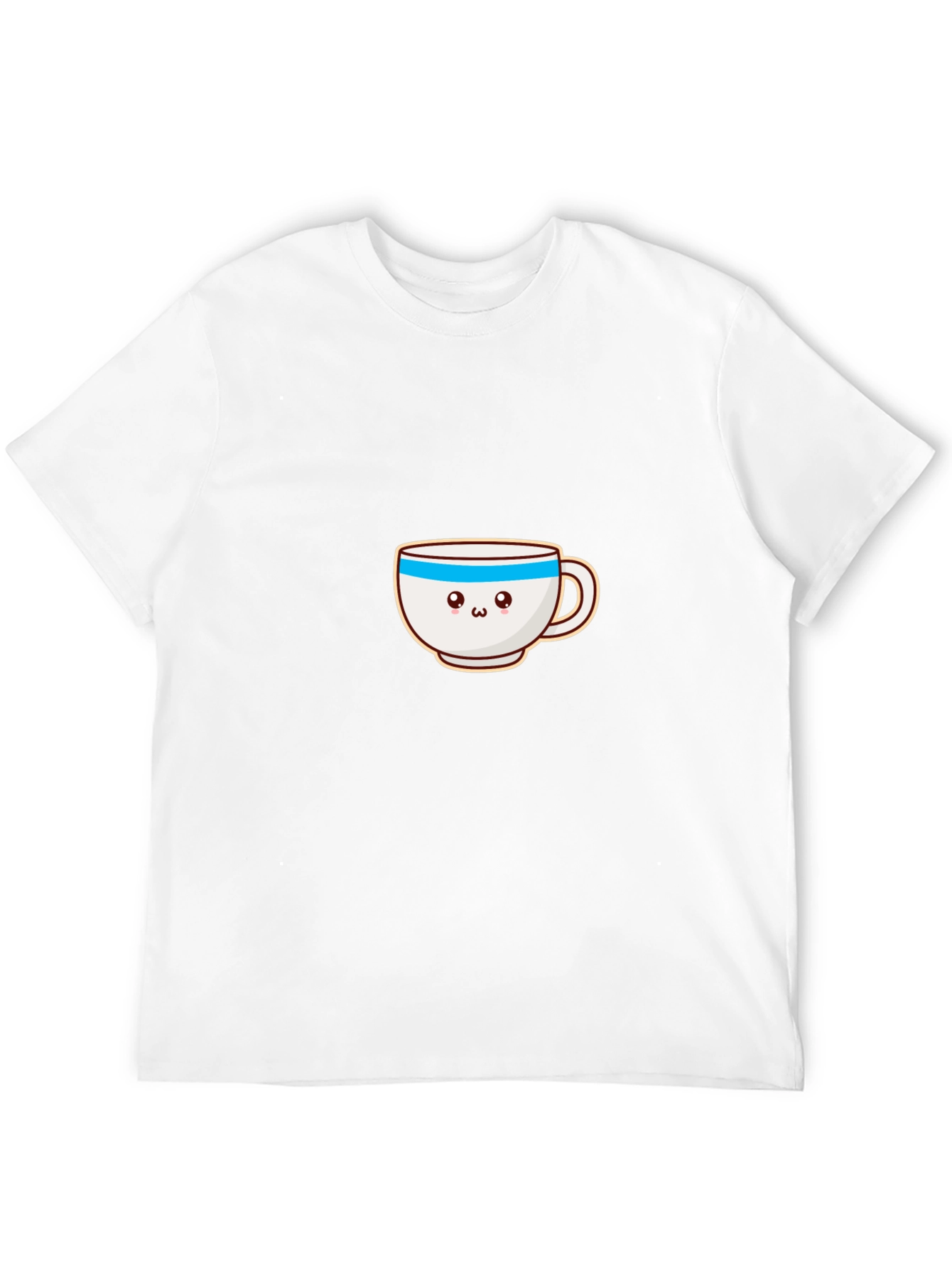 Cute Cartoon Coffee Cup Graphic Tee - Black Cotton Blend - 12