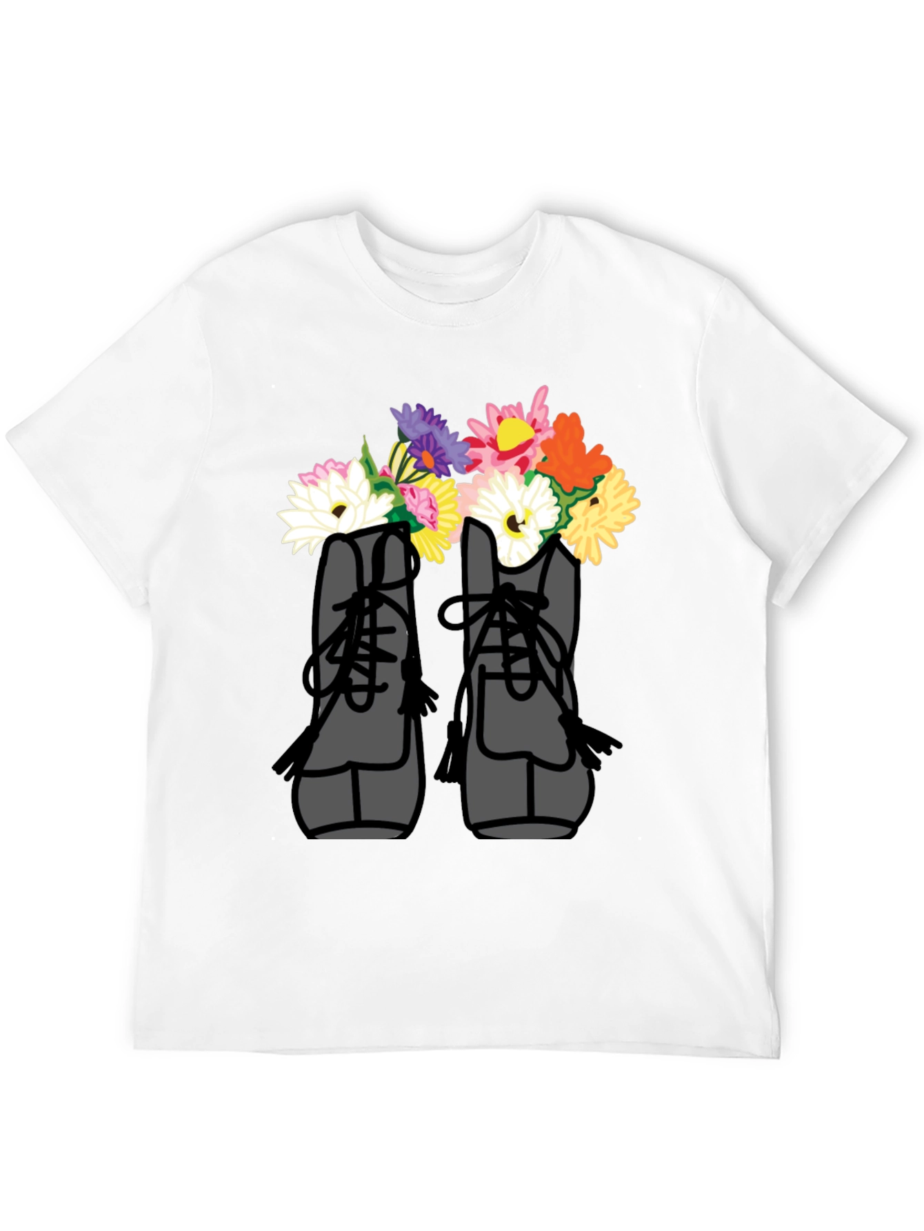 Floral Boots T-Shirt - Unique Graphic Tee for Casual Wear - 12