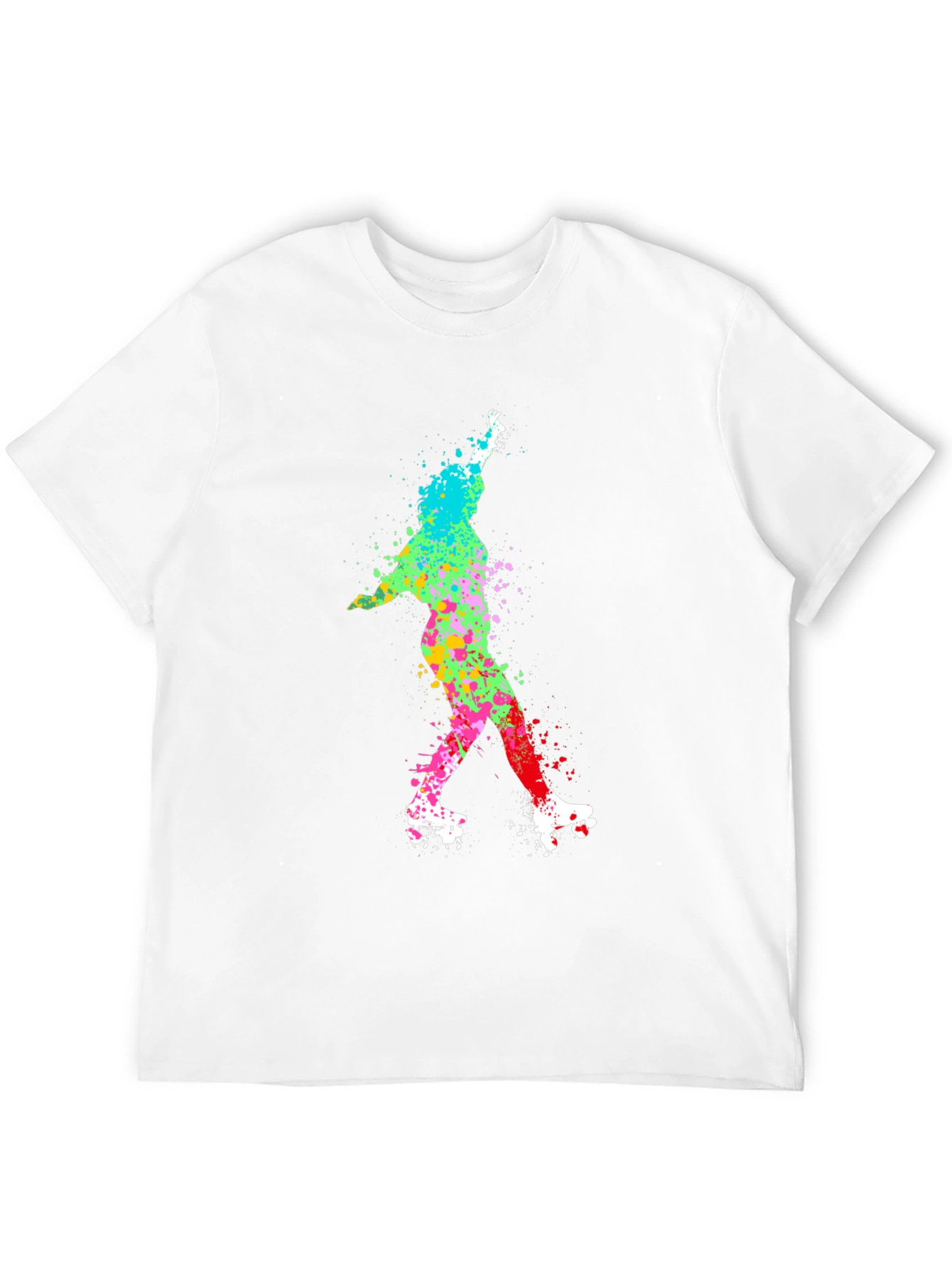 Black Colorful Roller Skate T-Shirt view 12