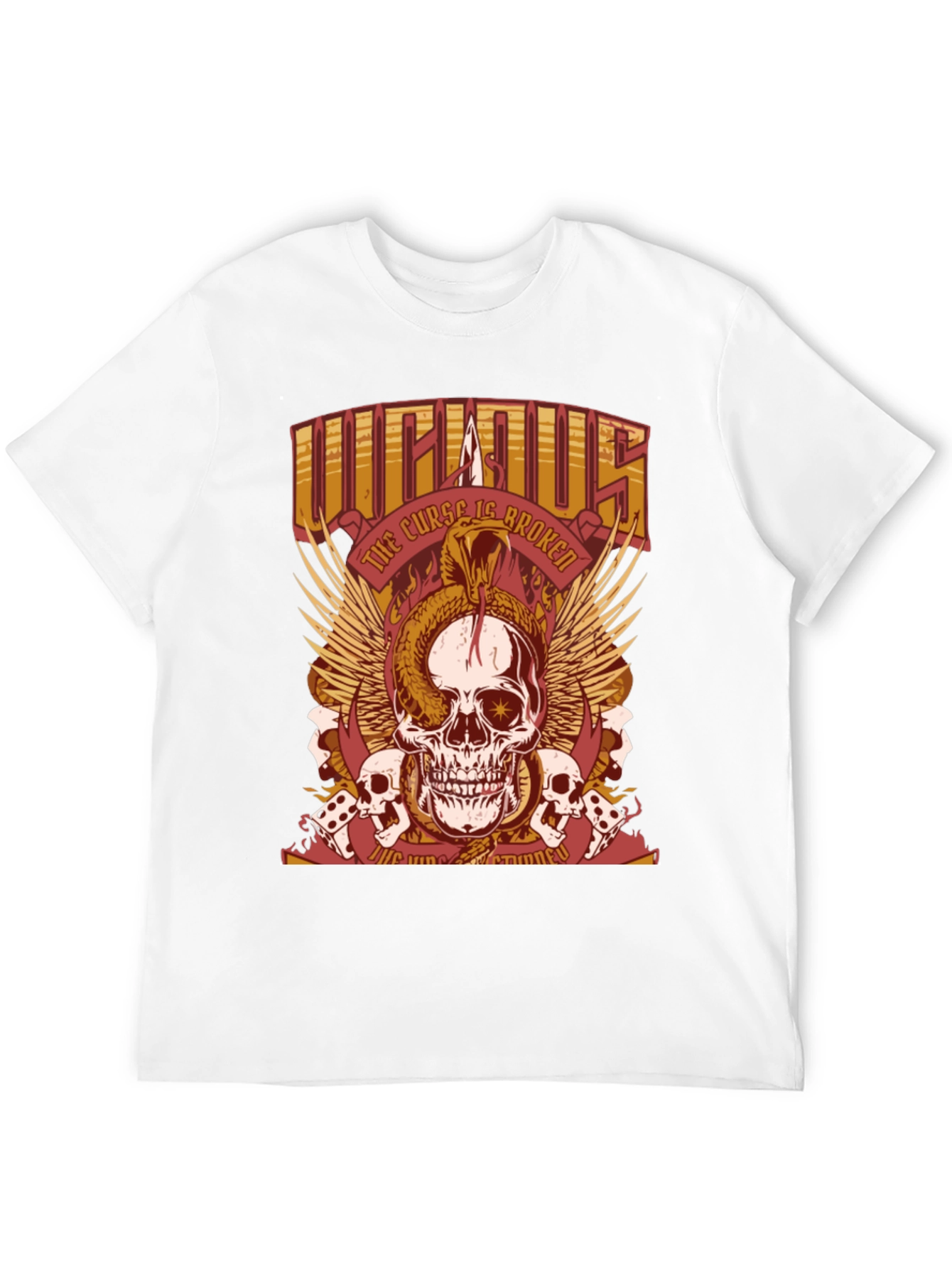 Black Skull & Snake Graphic T-Shirt - The Curse Is Broken view 12