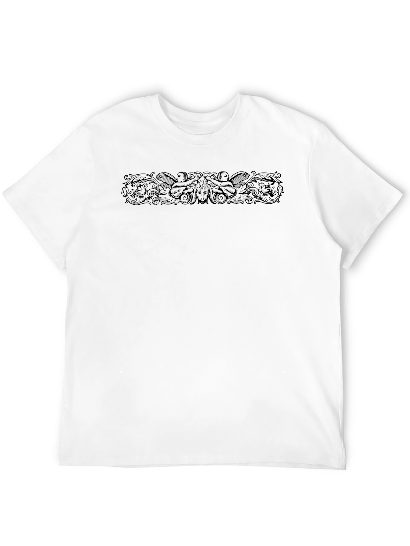 Black Ornate Graphic Print Black T-Shirt view 12