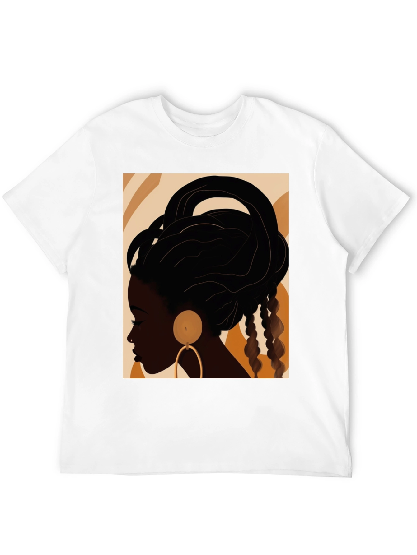Black Stylish Afro Art Black T-Shirt view 12