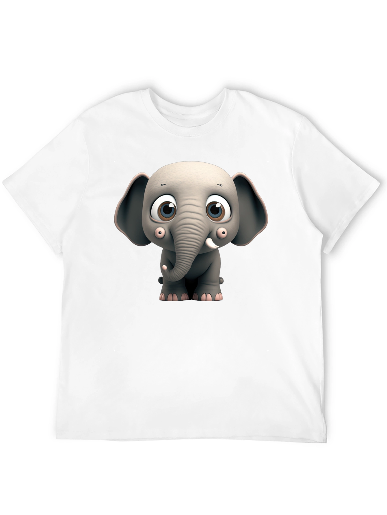 Black Cute Cartoon Elephant Graphic Tee view 12