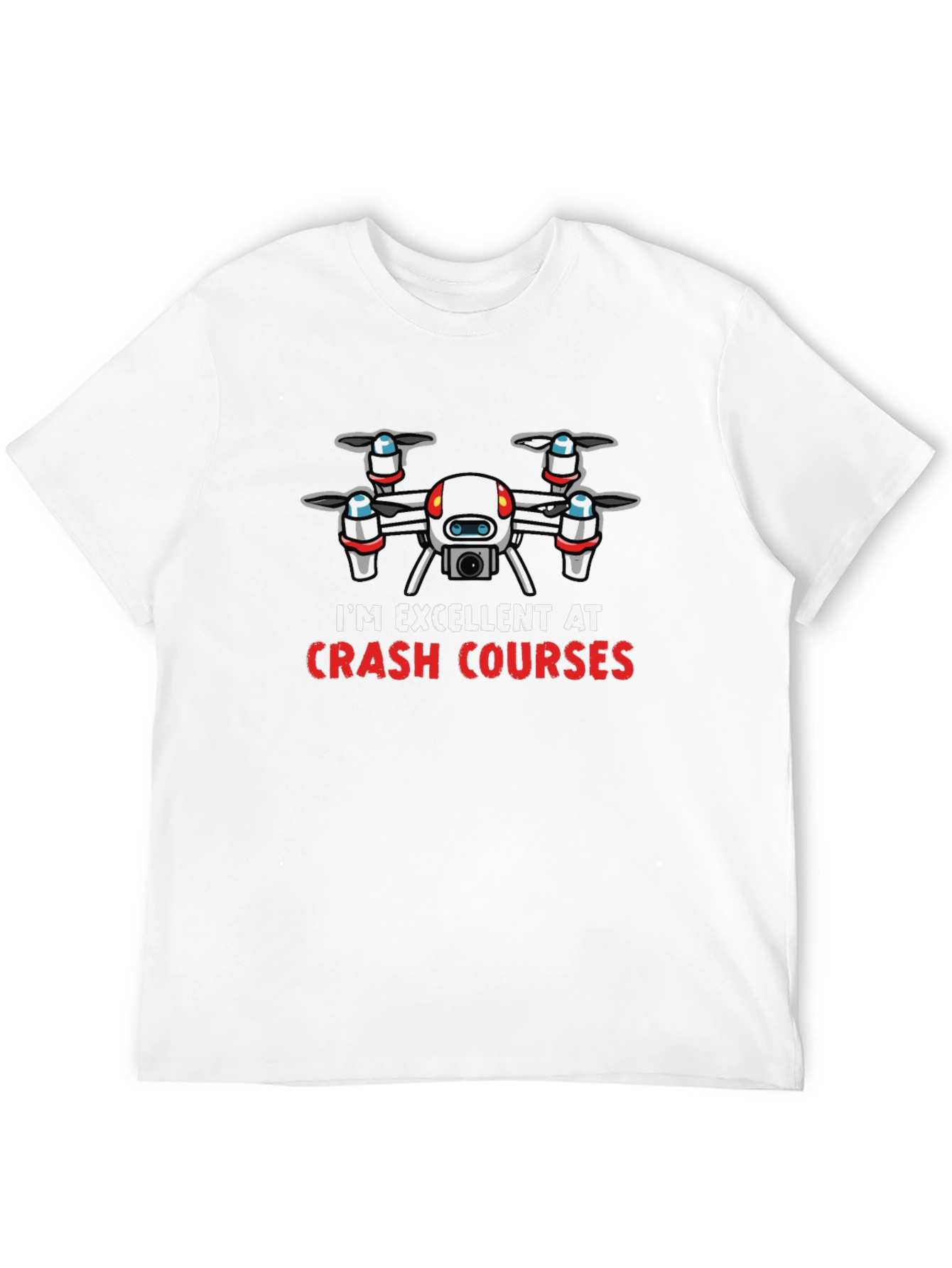 Black Drone Crash Courses Graphic T-Shirt view 12
