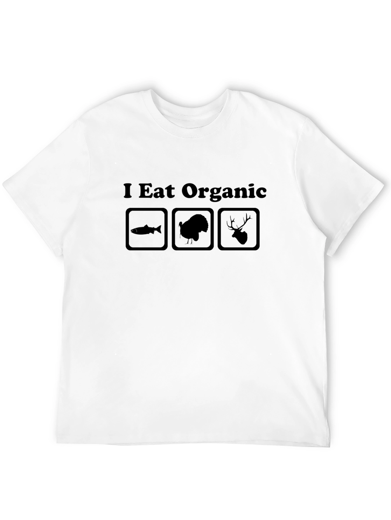 Black I Eat Organic T-Shirt - Fish, Turkey, Deer Graphic Tee view 12