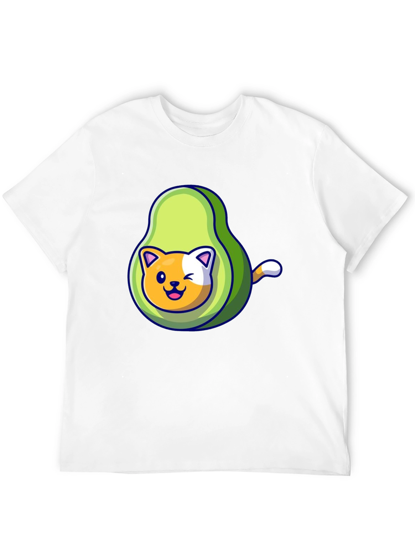 Black Avocado Cat Graphic Tee - Cute Cartoon Shirt view 12