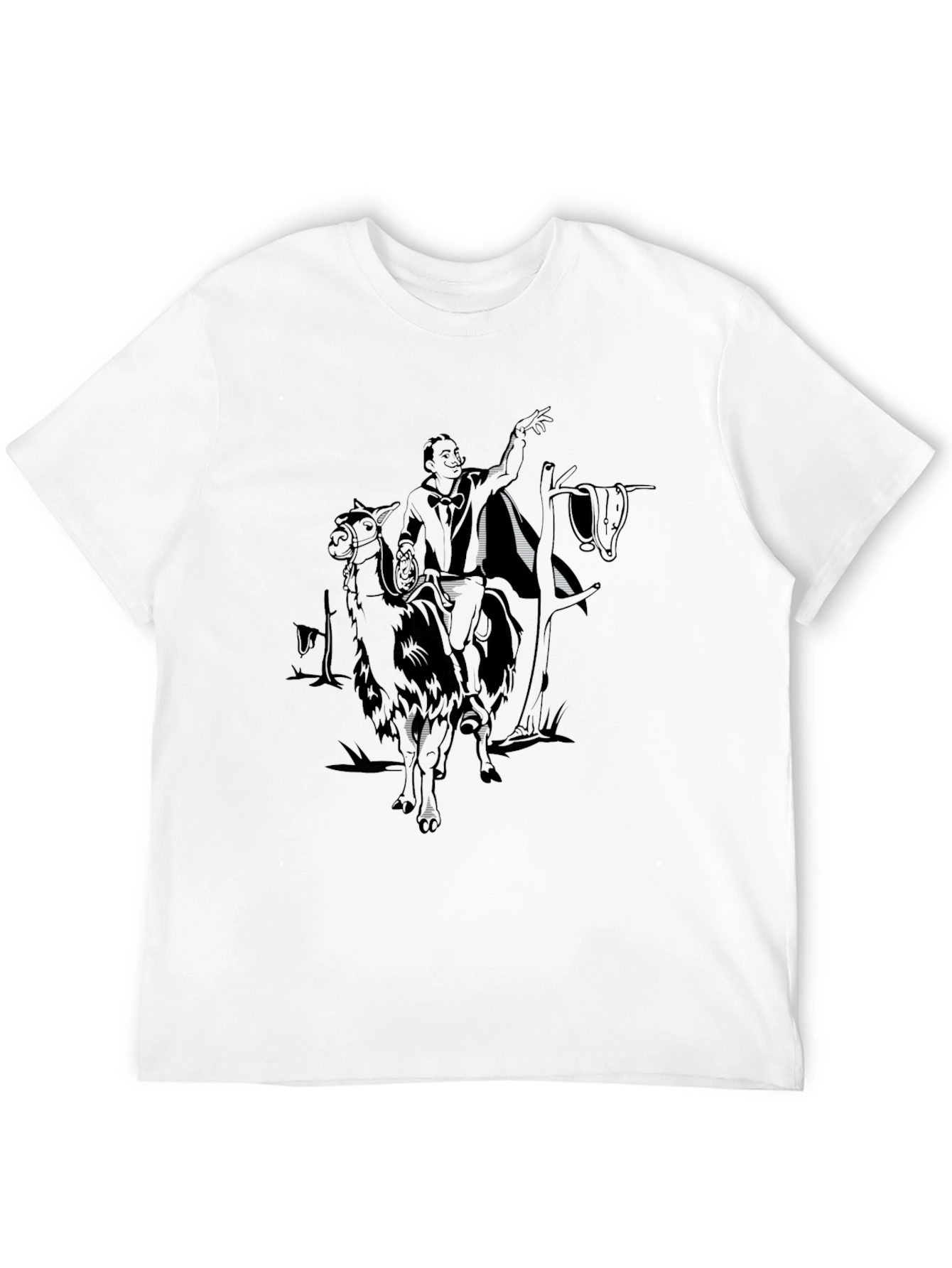 Black Salvador Dali Llama Black T-Shirt view 12