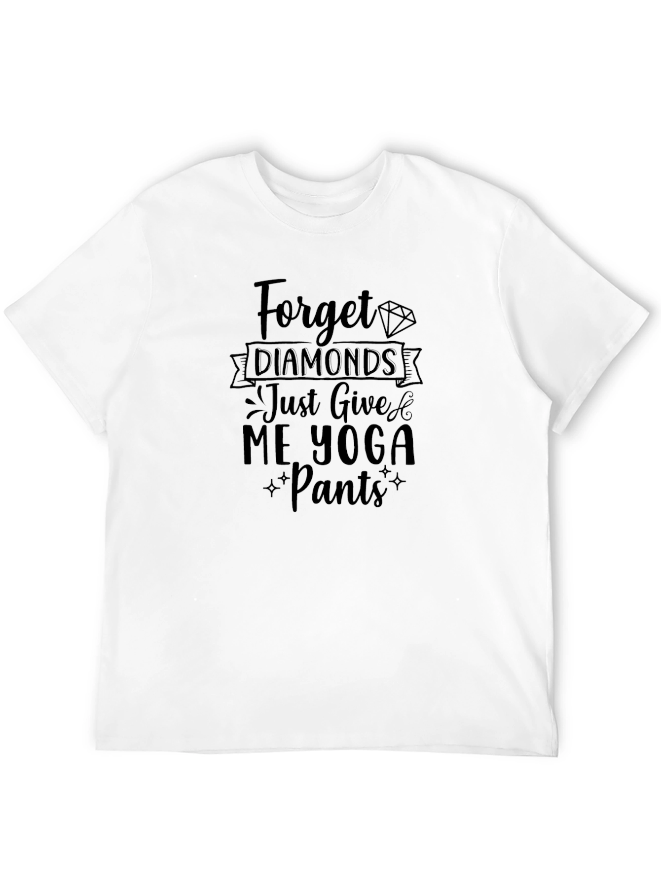 Black Forget Diamonds Yoga Pants Graphic T-Shirt view 12