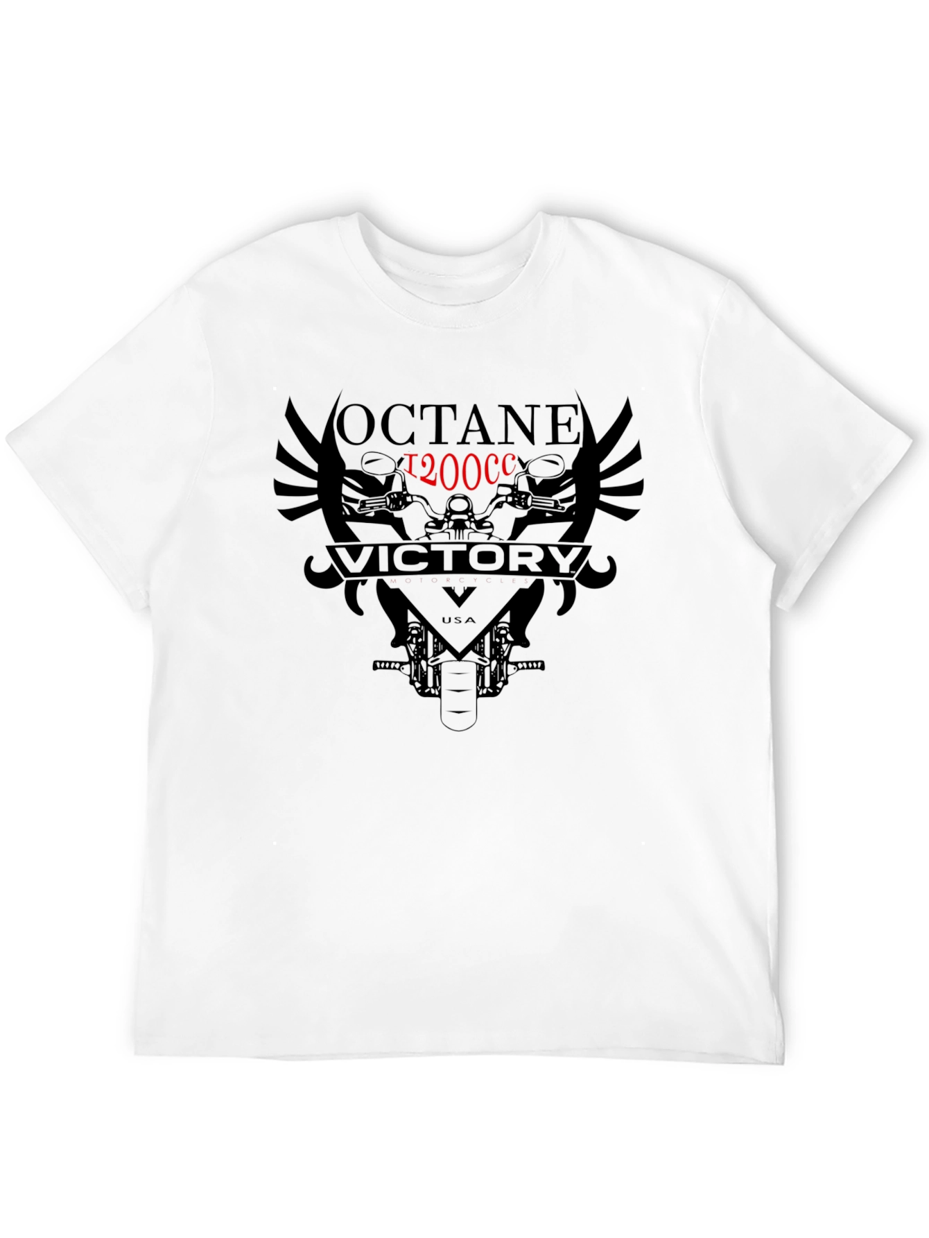 Black Octane 1200cc Victory Motorcycle Graphic Tee view 12