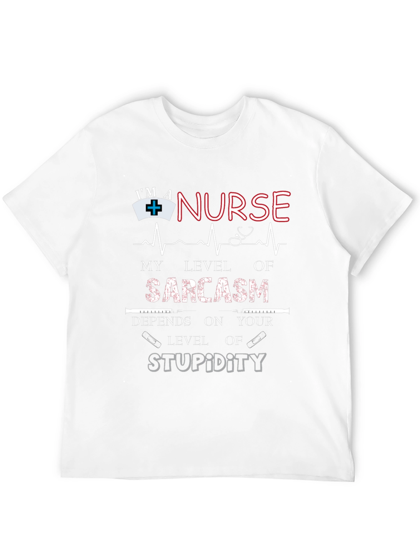Black Nurse Sarcasm Level T-Shirt view 12