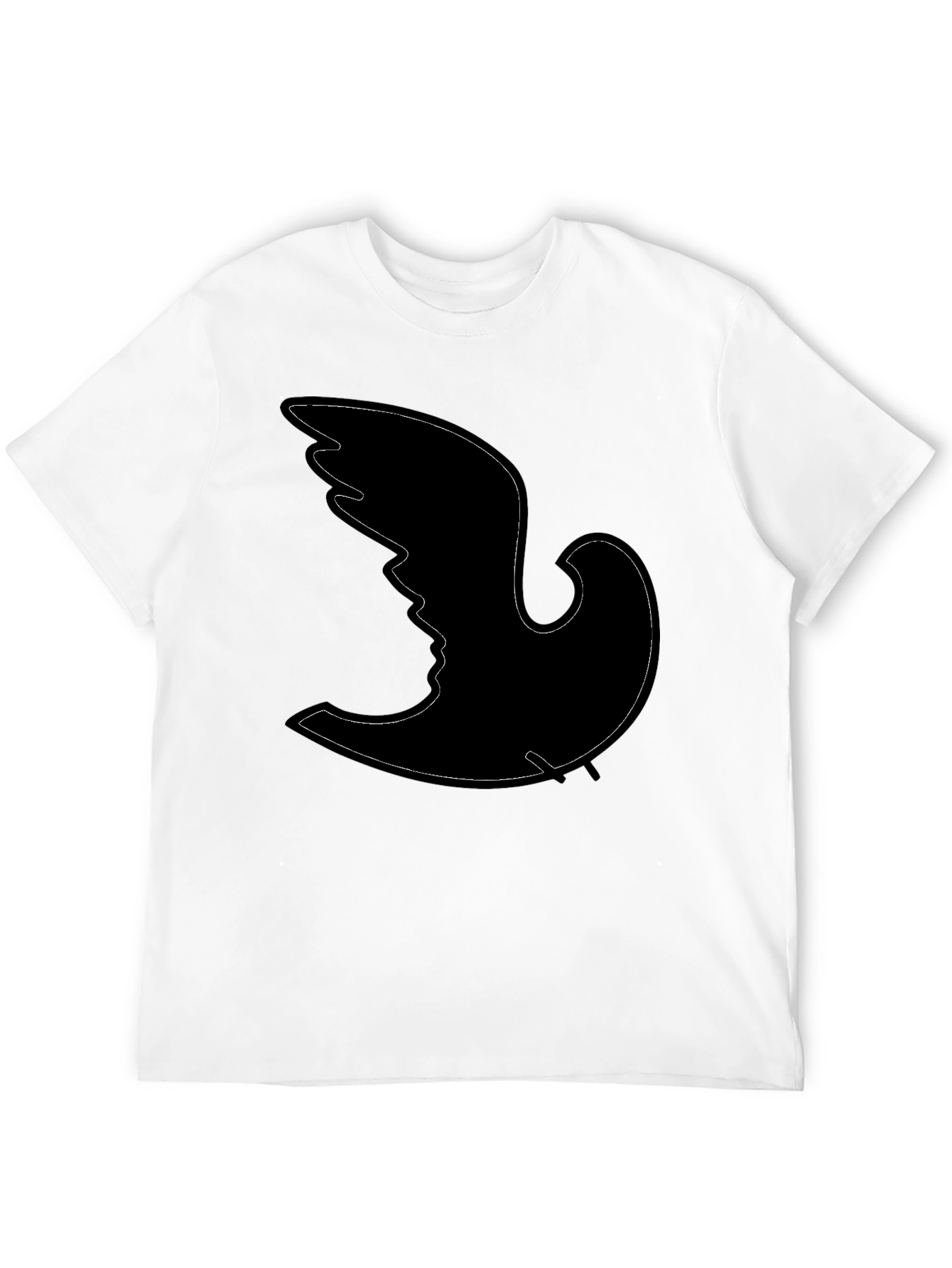 Black Abstract Bird Silhouette Black T-Shirt view 12