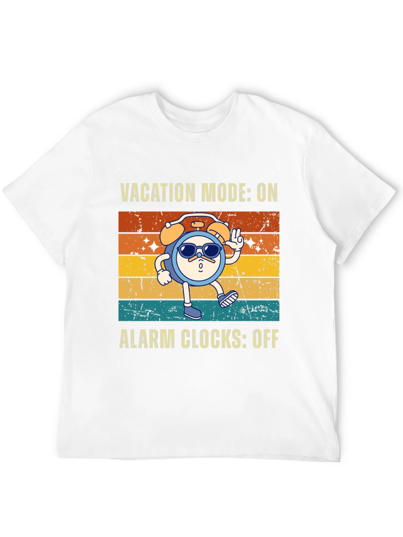 Black Vacation Mode On Black T-Shirt view 12