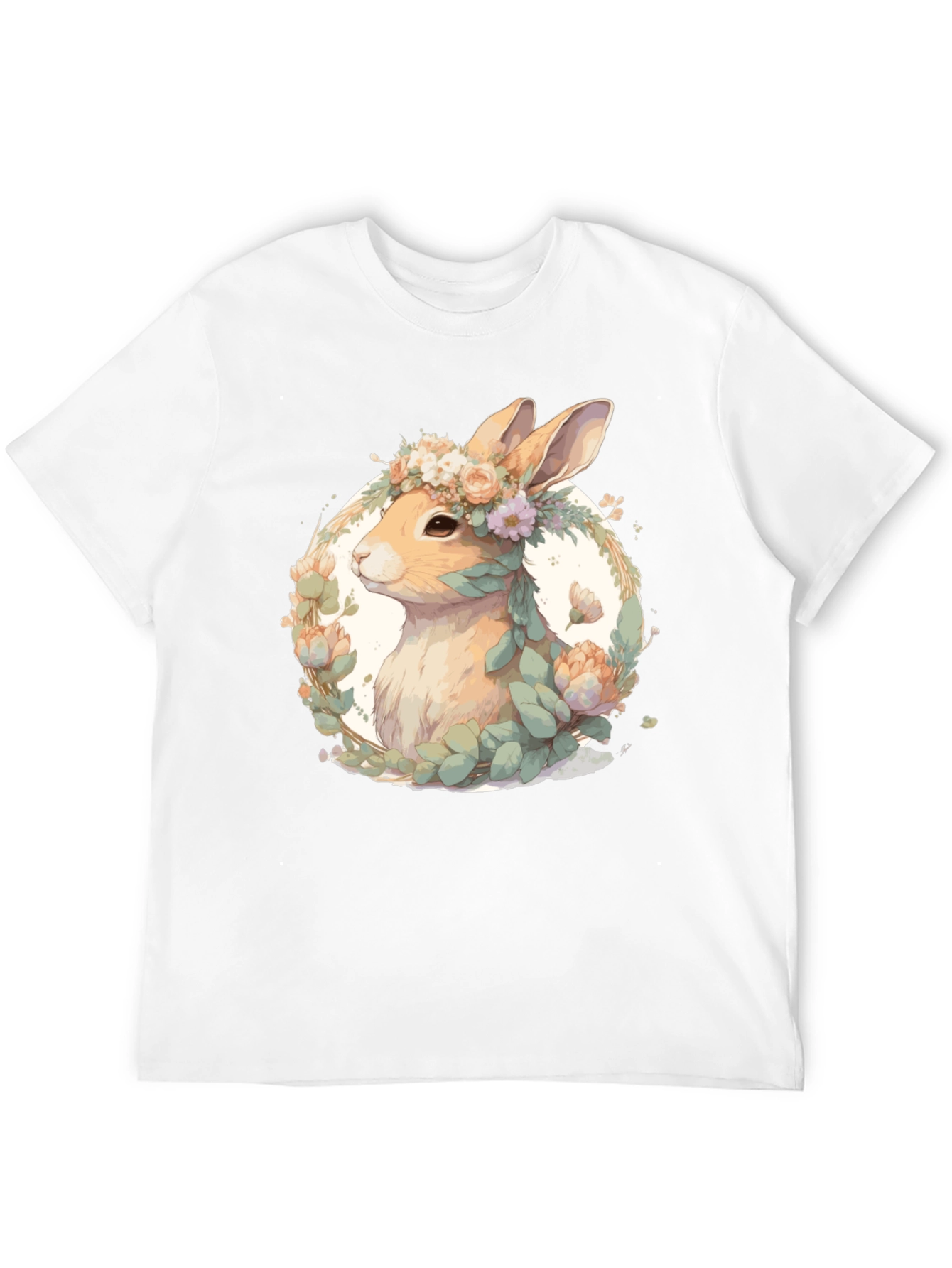 Black Floral Rabbit T-Shirt - Easter Spring Style view 12