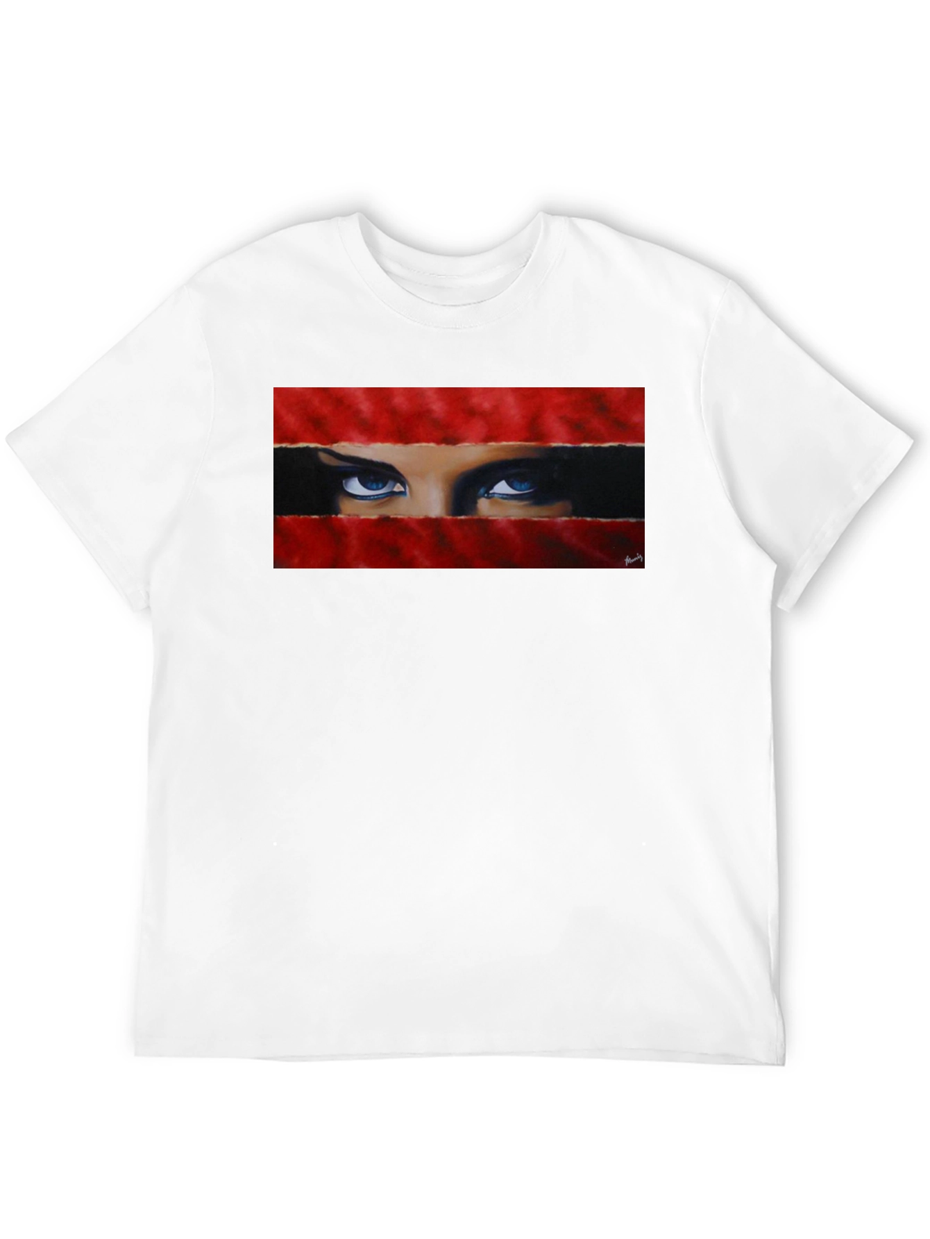 Black Intense Gaze Graphic Tee - Bold & Unique view 12