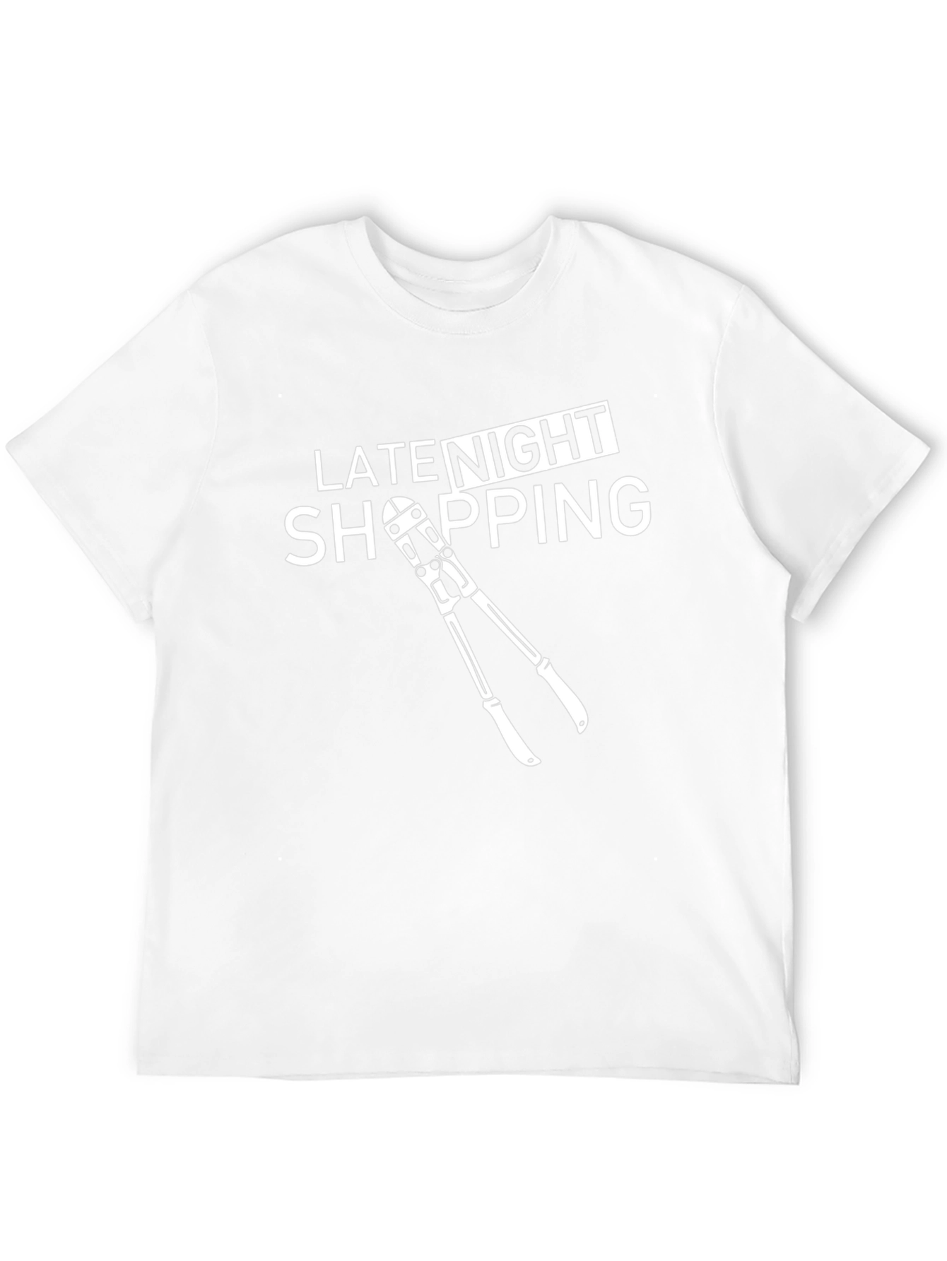Black Late Night Shopping T-Shirt - Funny Graphic Tee view 12